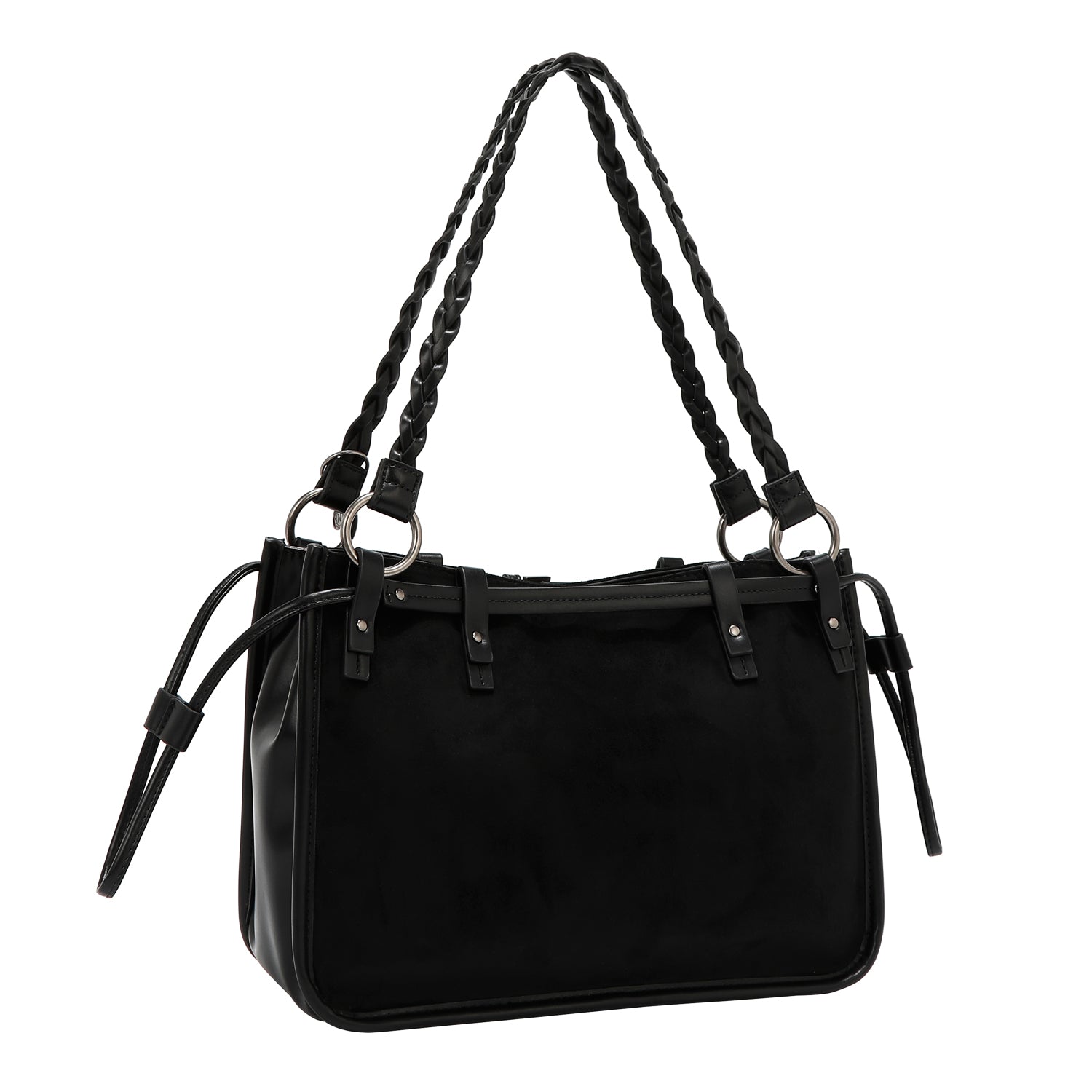 SAC À MAIN AVEC DESIGN FLORAL (NOIR)