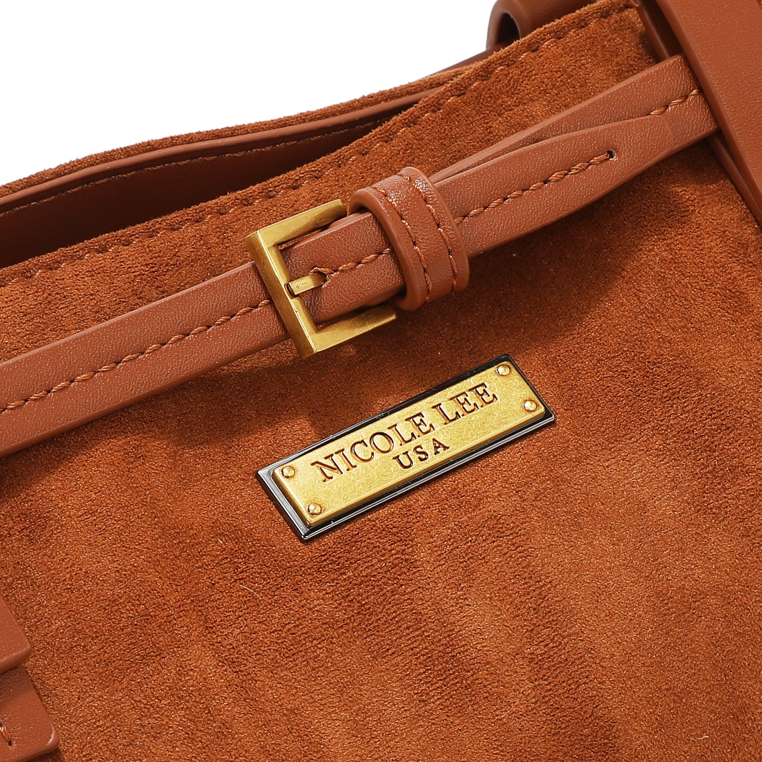 HANDBAG WITH FLORAL DESIGN (BROWN)