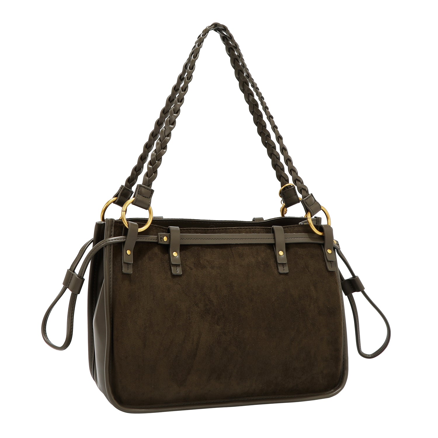 SAC À MAIN AVEC DESIGN FLORAL (OLIVE)