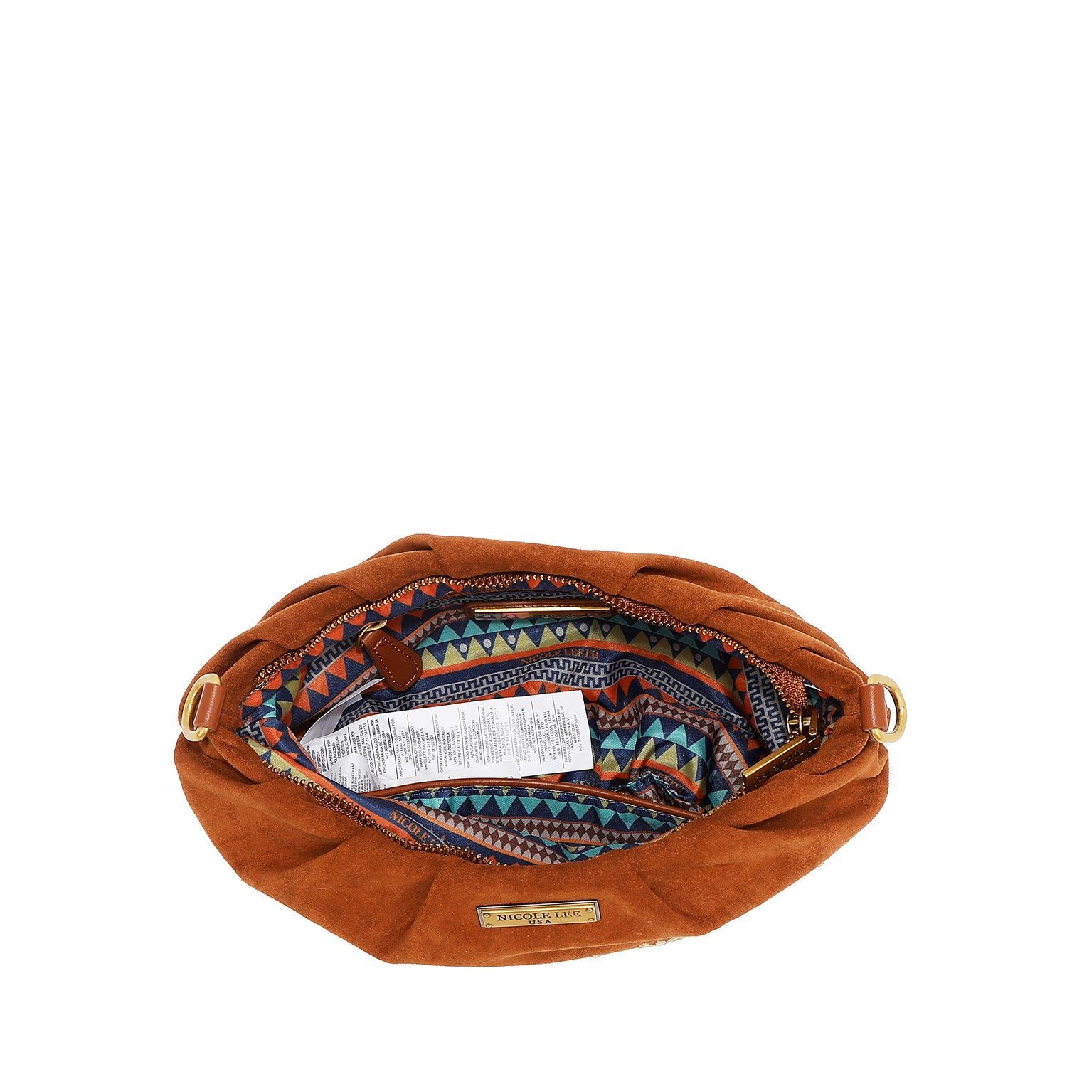 BANDOLERA CON DISEÑO FLORAL (MARRON)
