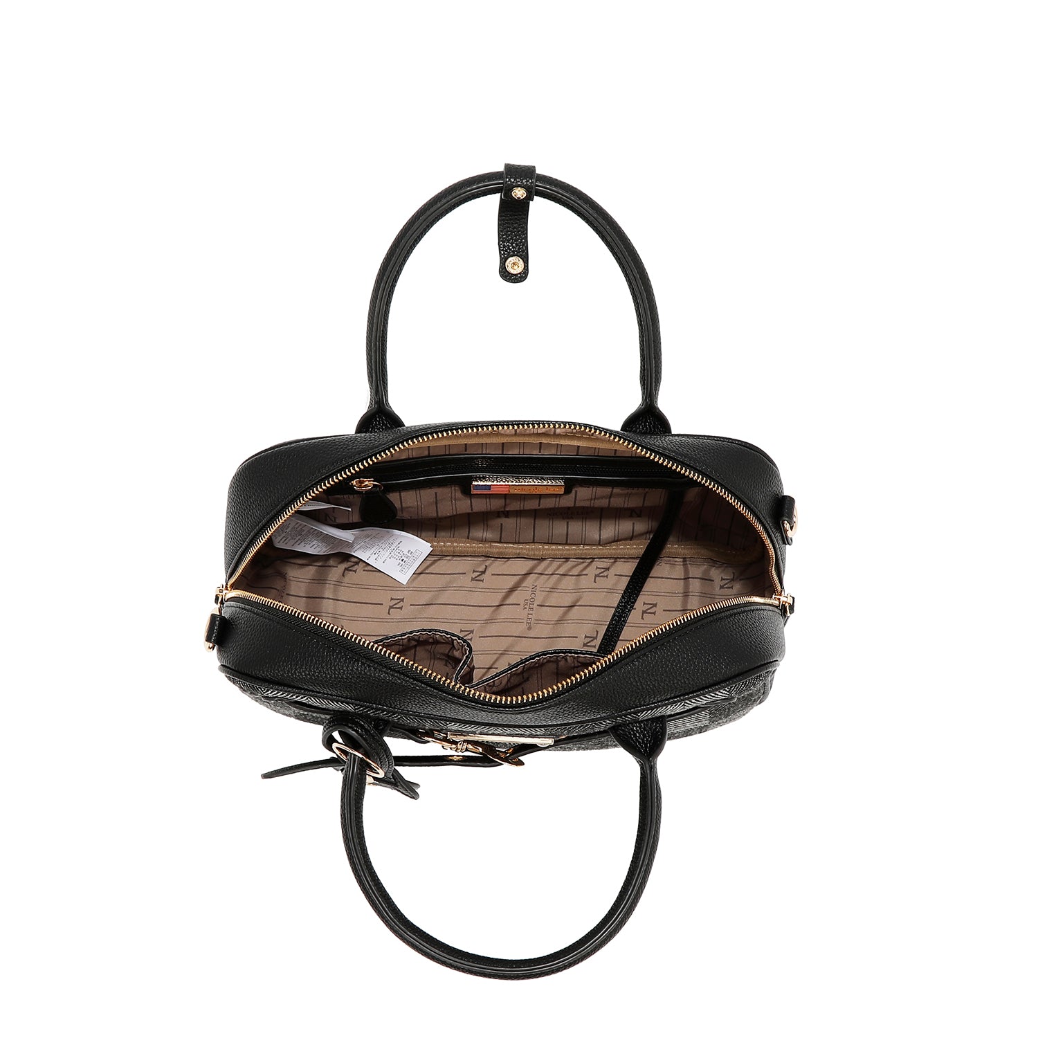 BOLSO BOSTON CHIC CON CUADROS (NEGRO)