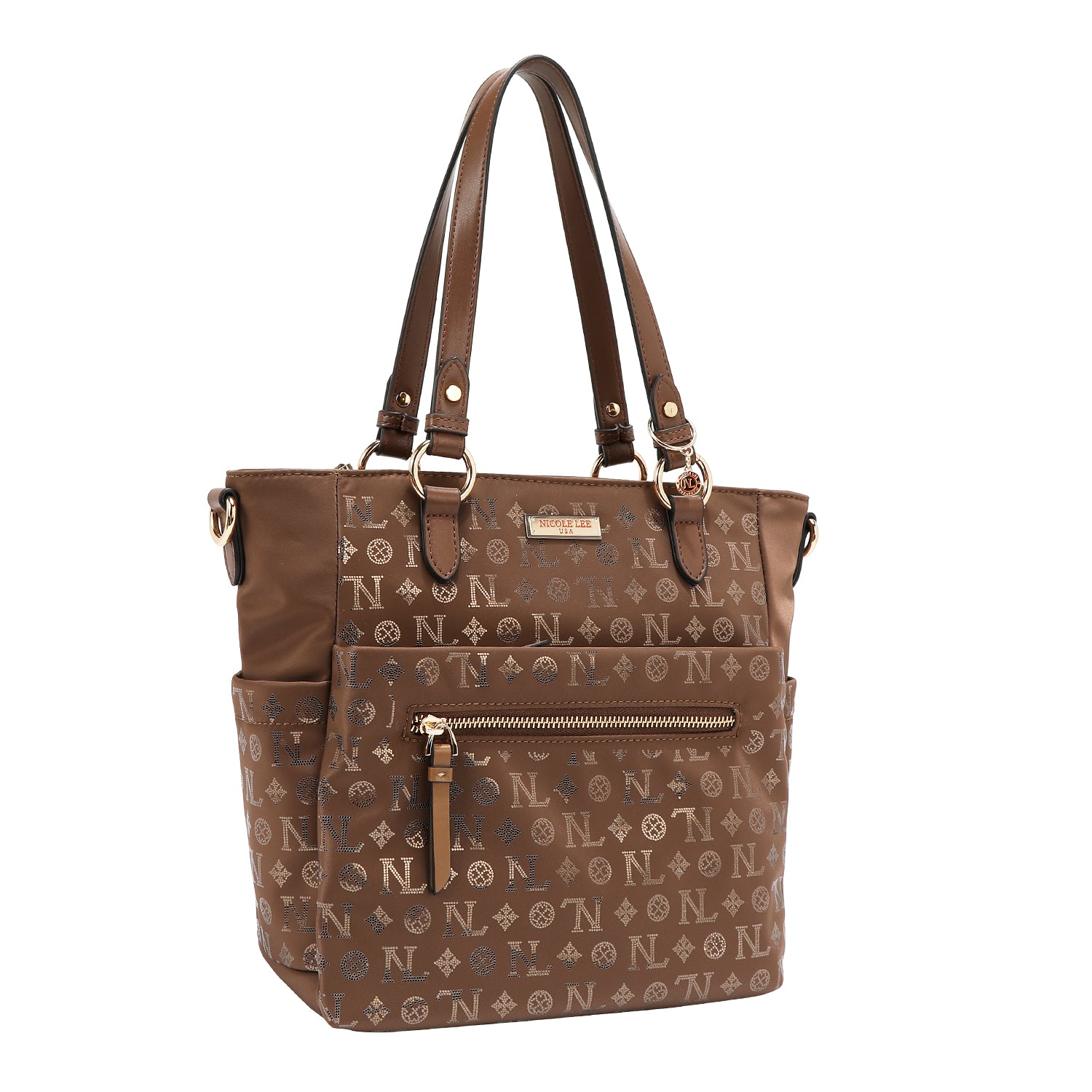 HANDTASCHE MIT MONOGRAMM (BRAUN)