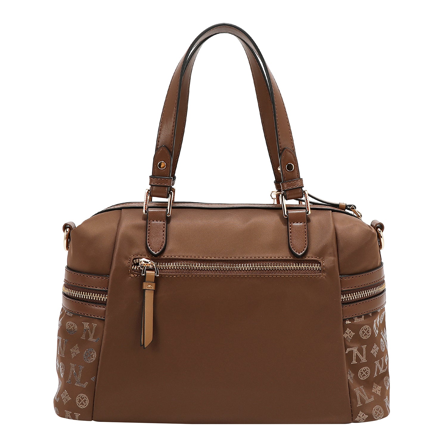 SATCHEL BAG WITH MONOGRAM LOGO (BROWN)