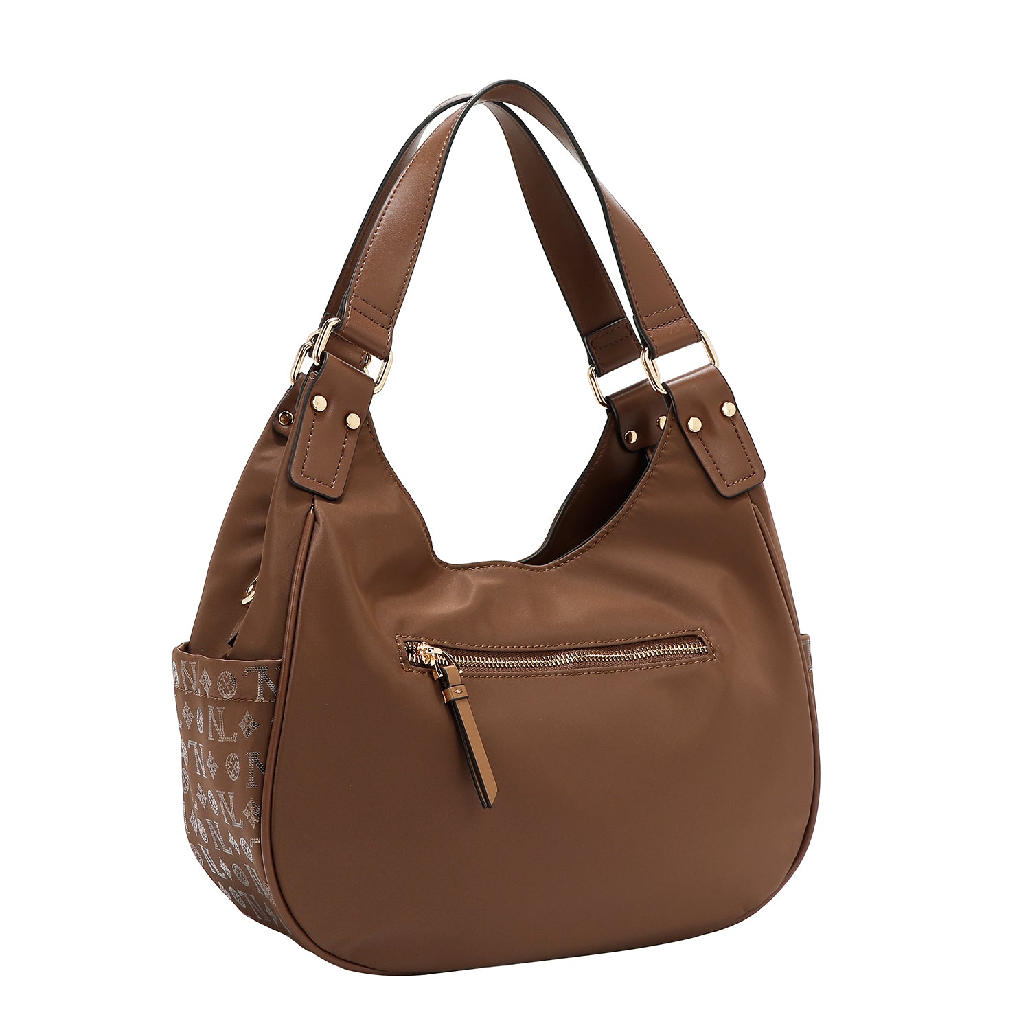 SHOULDER BAG WITH MONOGRAM LOGO (BROWN)