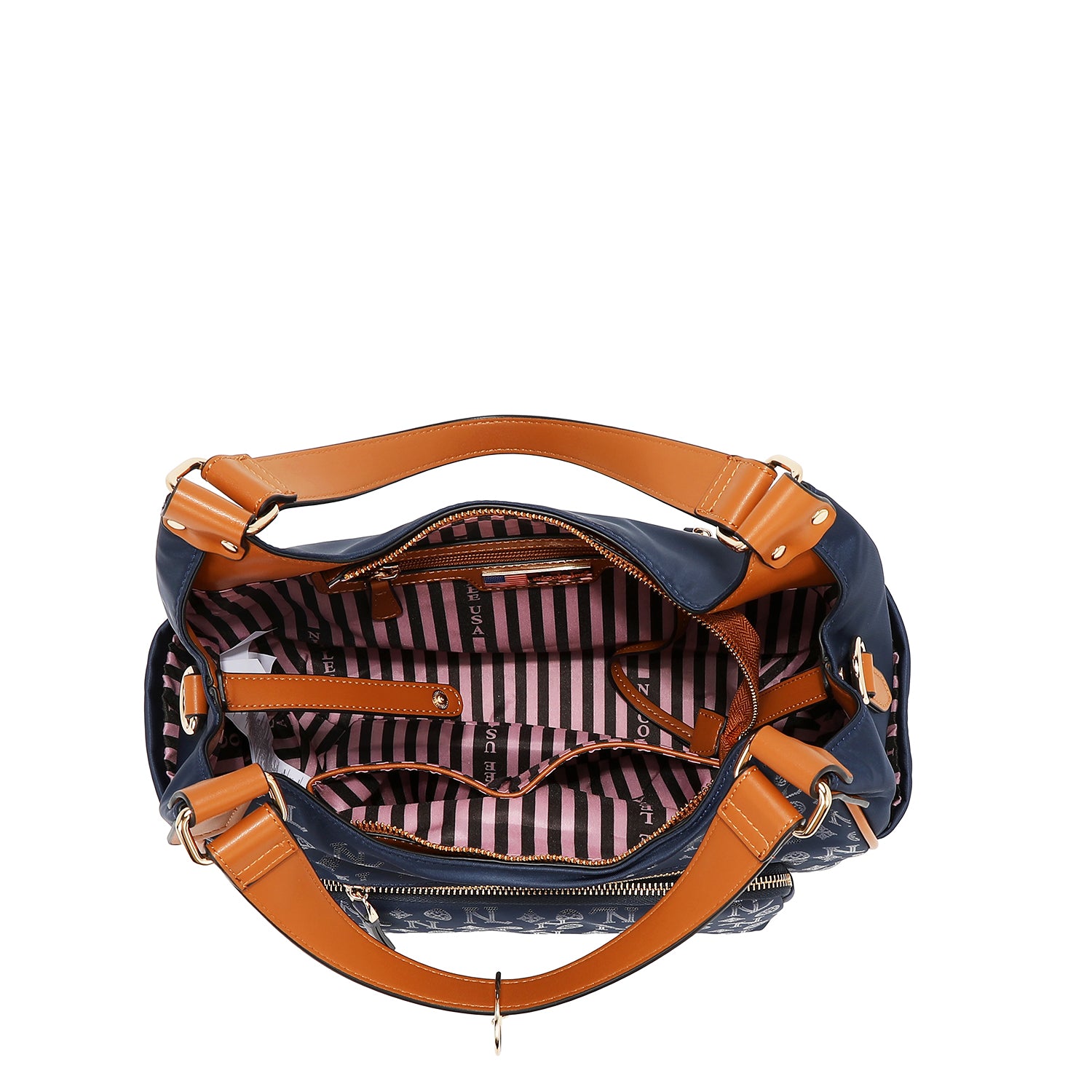 SHOULDER BAG WITH MONOGRAM LOGO (BLUE)