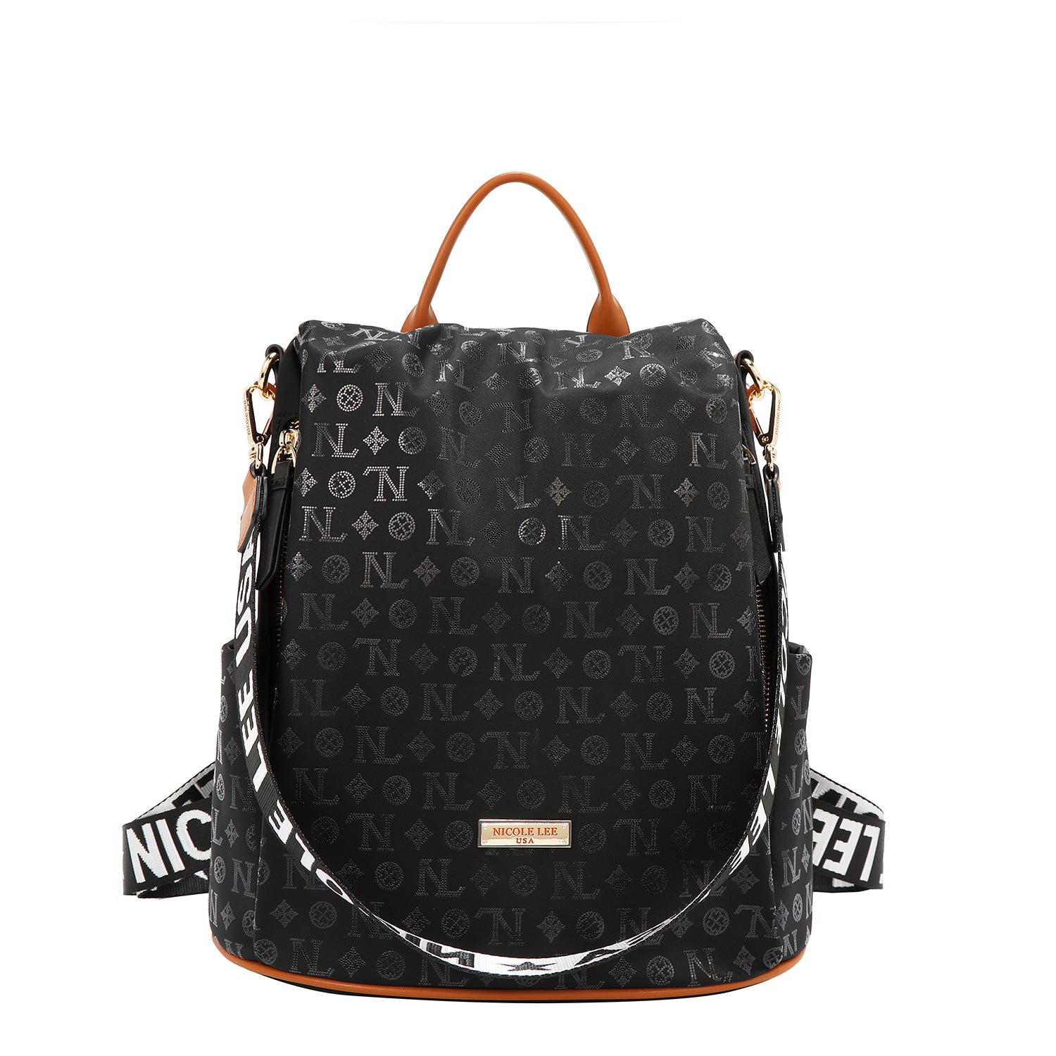 MOCHILA CON LOGOTIPO MONOGRAMA (NEGRO)