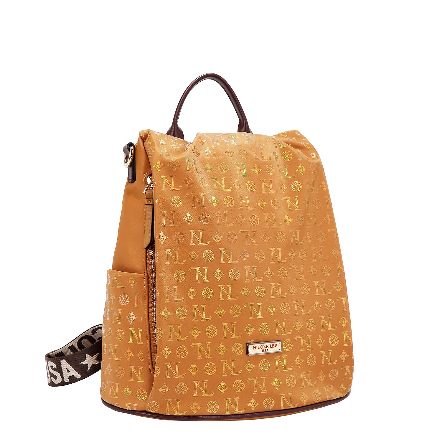 MOCHILA CON LOGOTIPO MONOGRAMA (CAMEL)