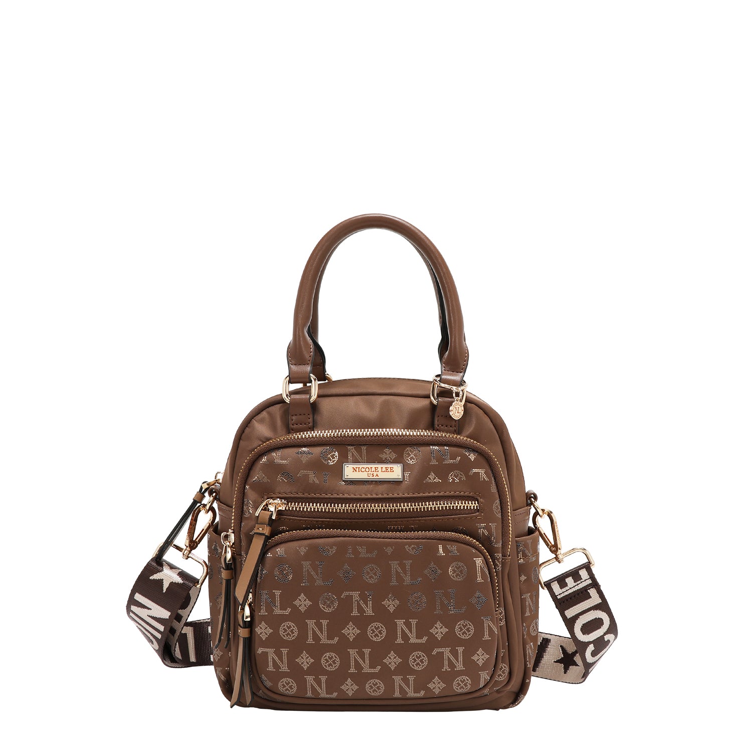 BOLSO MULTIUSOS CON LOGOTIPO DE MONOGRAMA (MARRON)