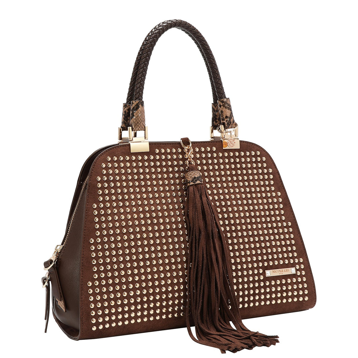 BOLSO DOMO CON TACHUELAS (BROWN)