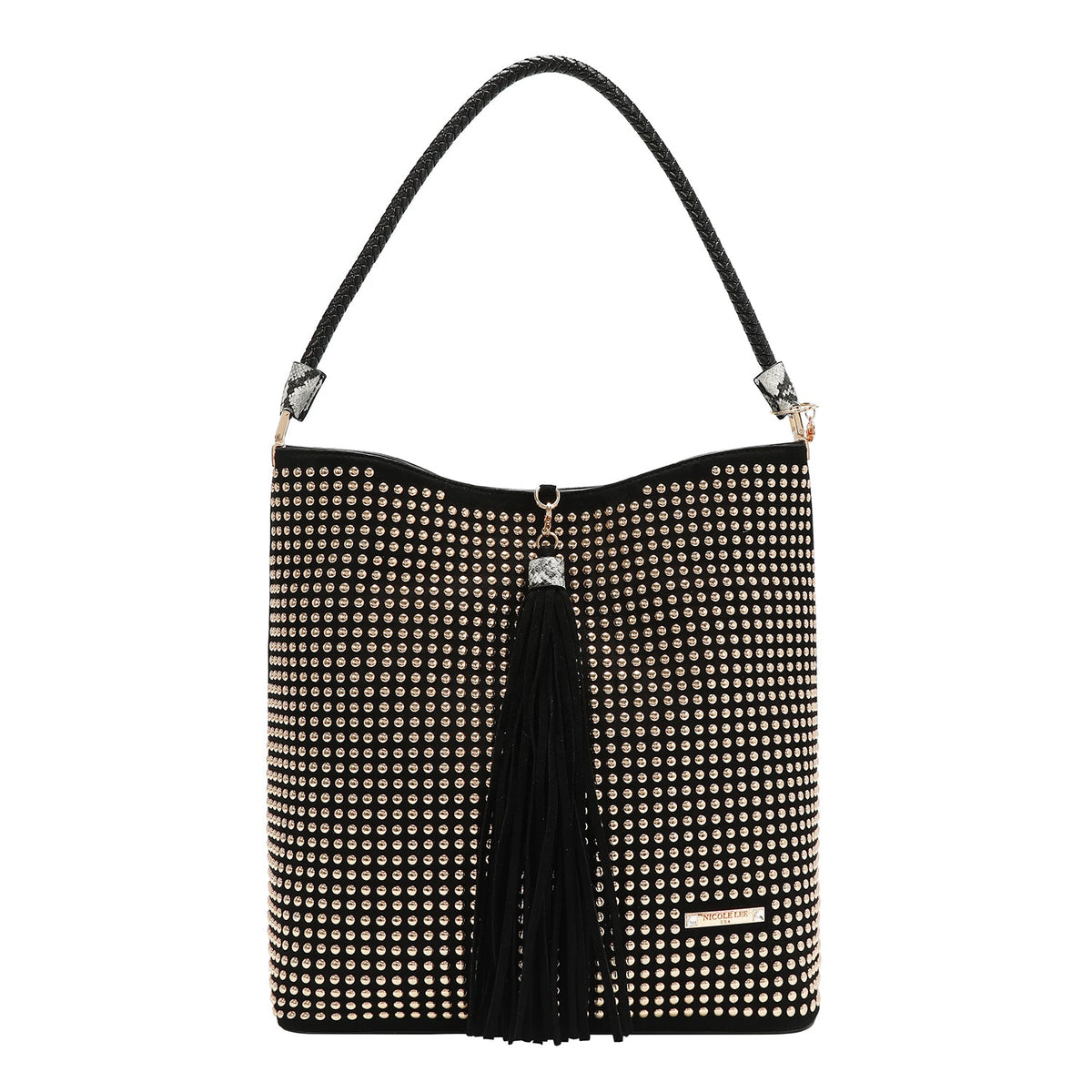 BOLSO BOHO CON TACHUELAS (NEGRO)