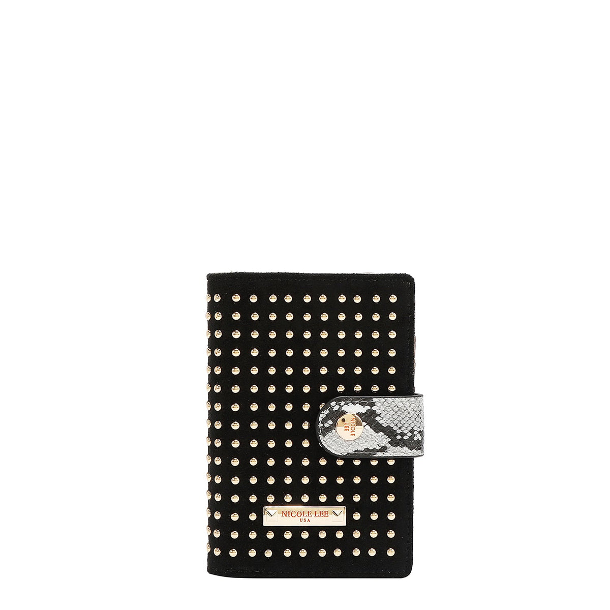 CARTERA GLAM CON TACHUELAS (NEGRO)