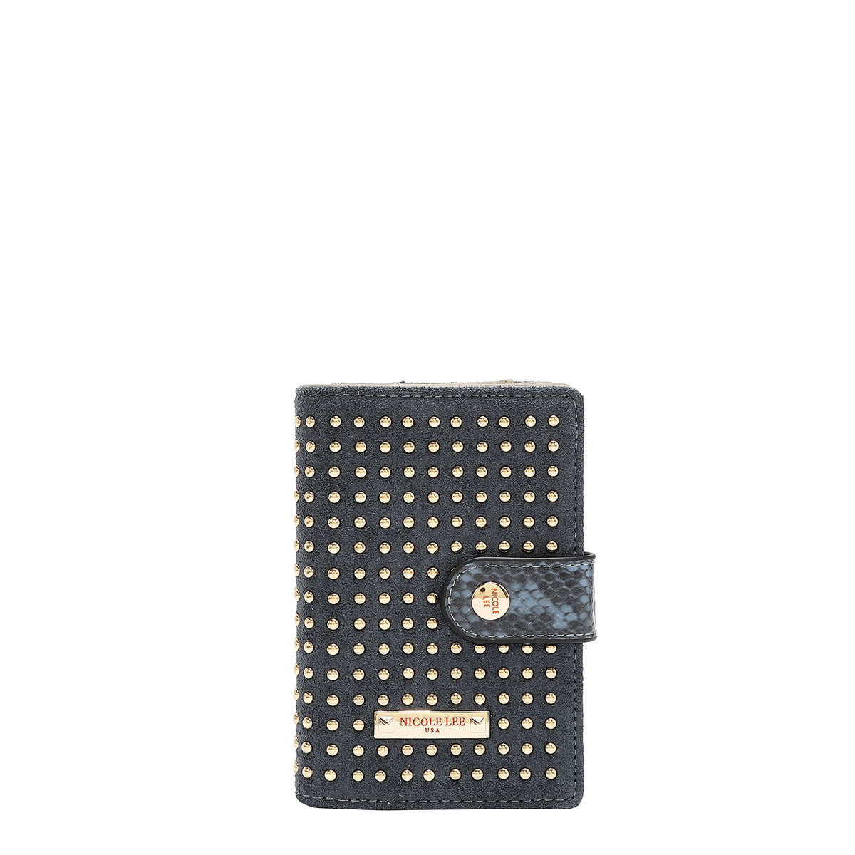 CARTERA GLAM CON TACHUELAS (AZUL)