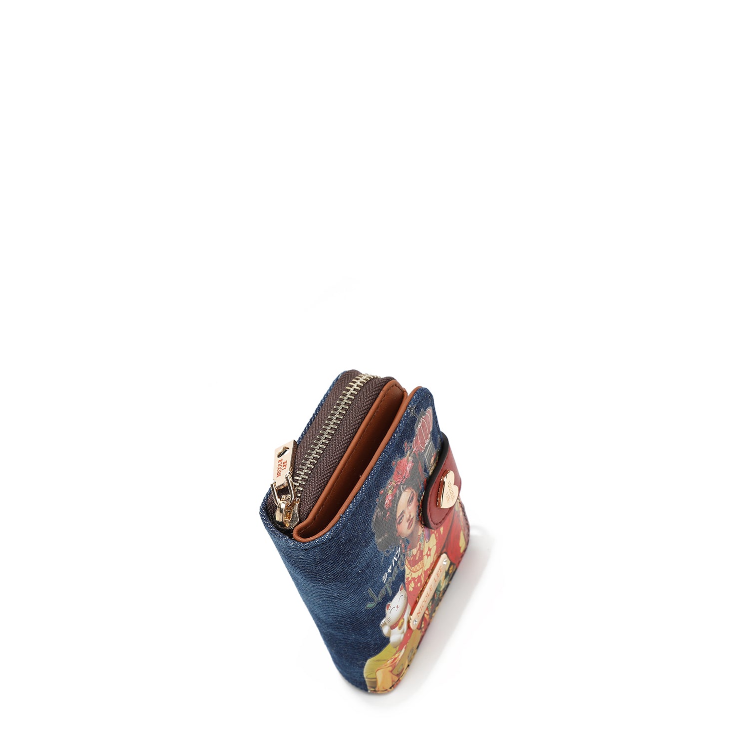 PORTEFEUILLE PLIABLE EN FORME DE CŒUR EN DENIM (<tc>AKIKO LA BELLEZA</tc>)