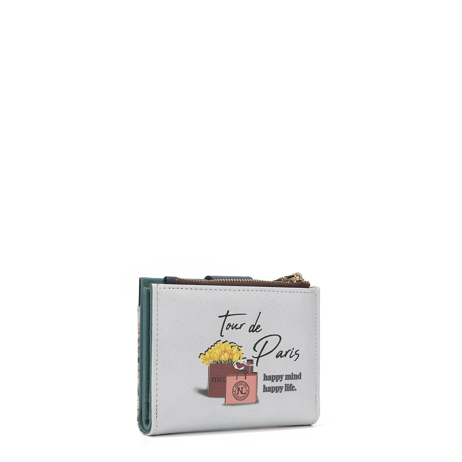 Double fashion compact portfolio with RFID block