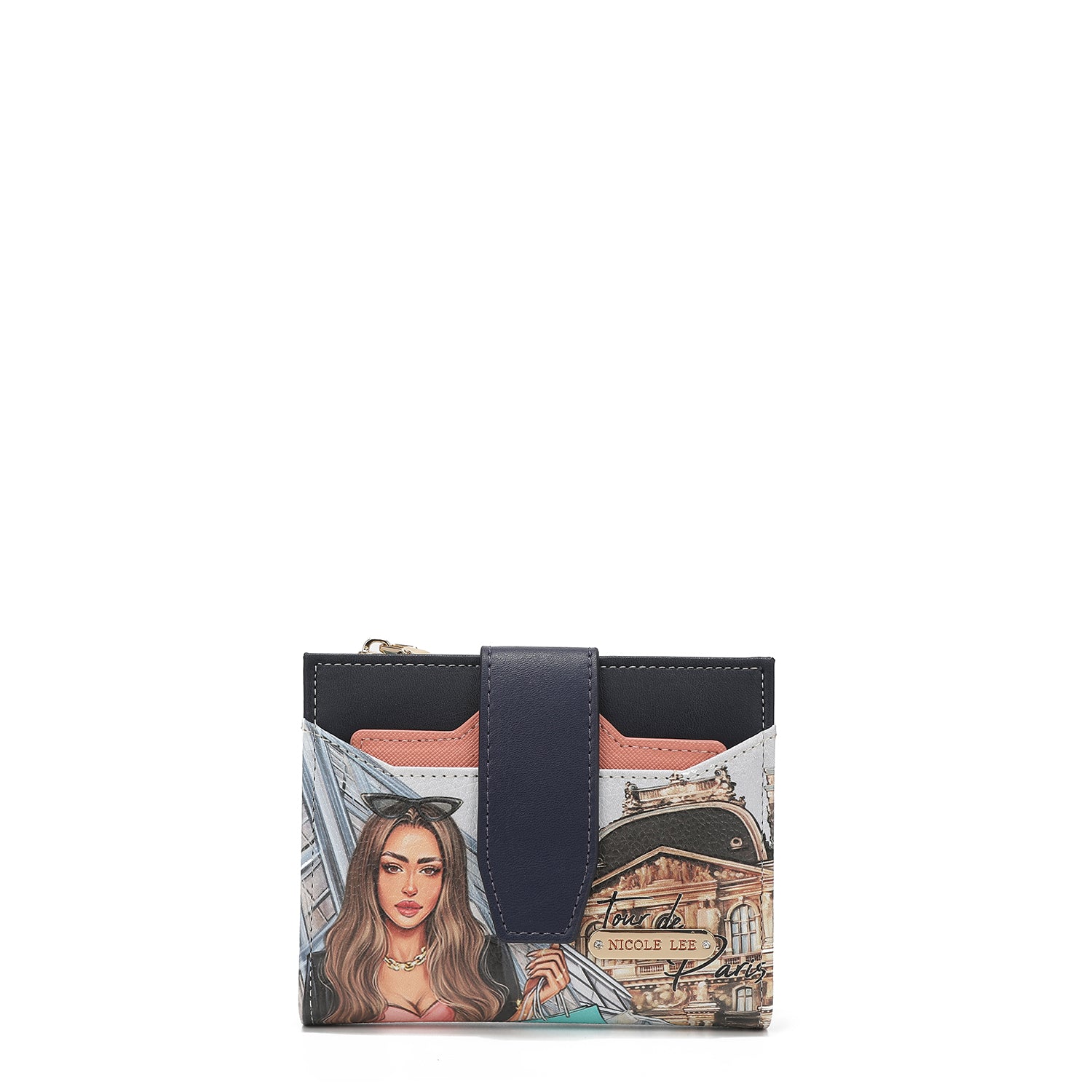 Double fashion compact portfolio with RFID block