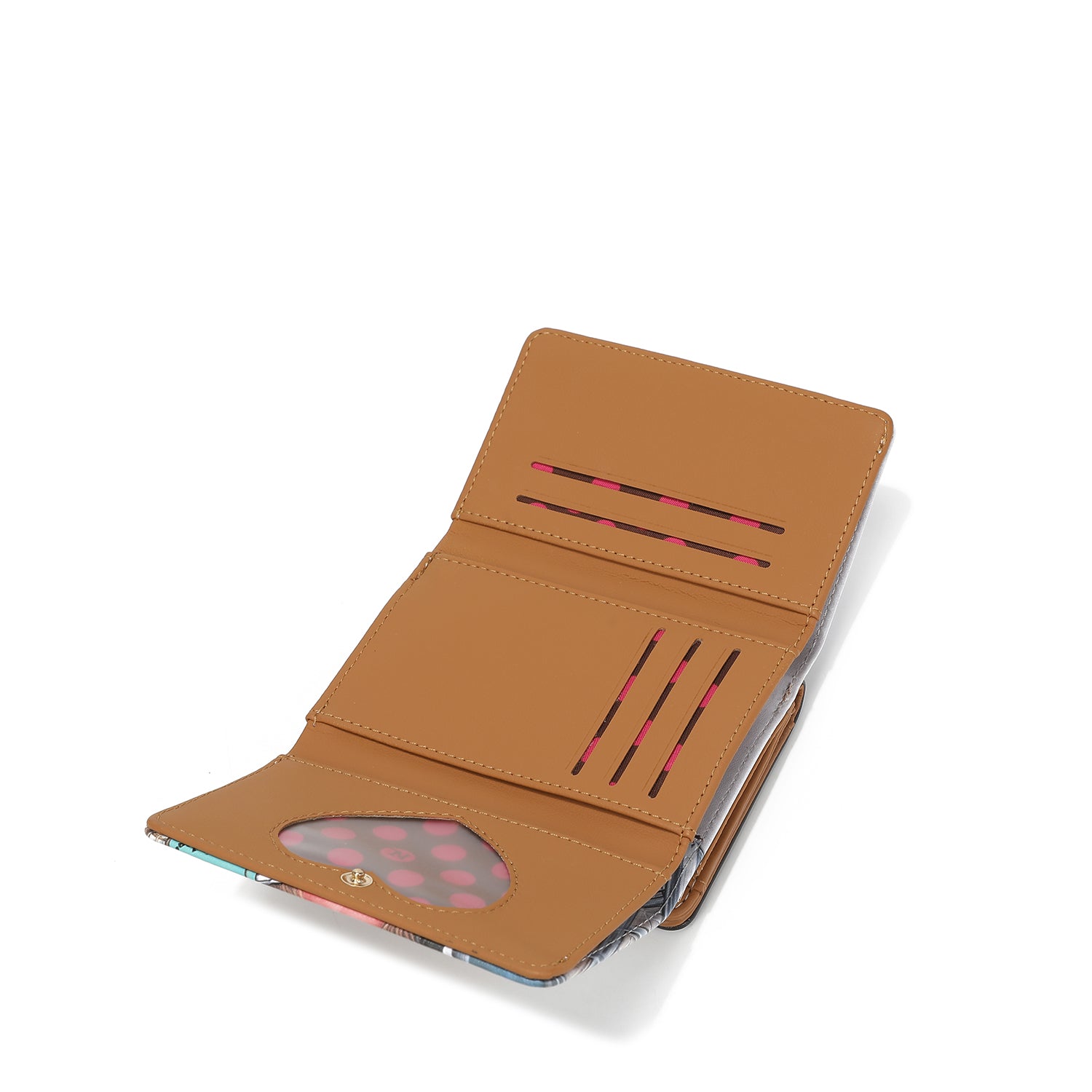 Triple fashion compact portfolio with RFID block