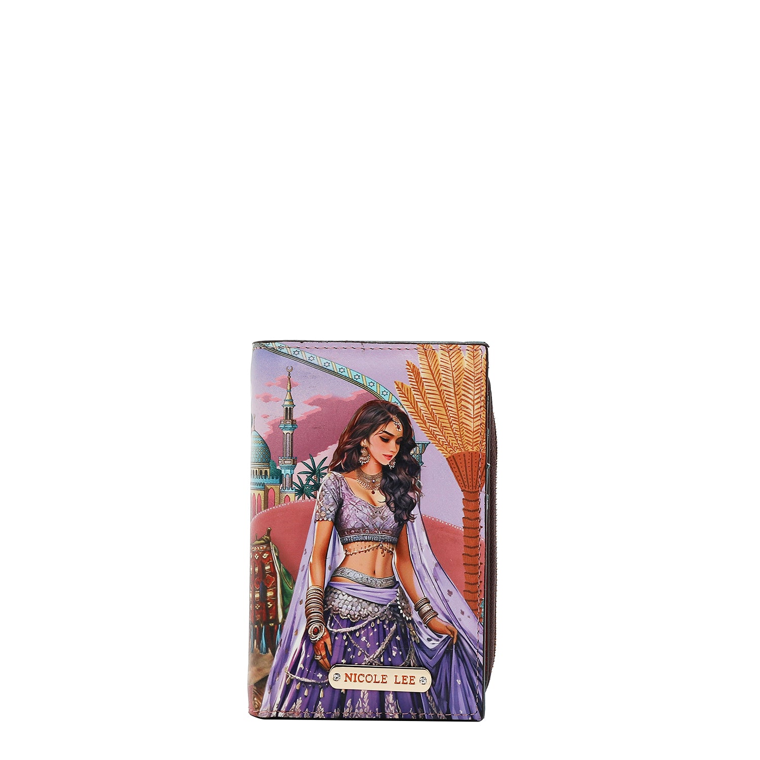 FOLDABLE WALLET WITH CENTRAL ZIP (<tc>QUEEN CLEOPATRA</tc>)