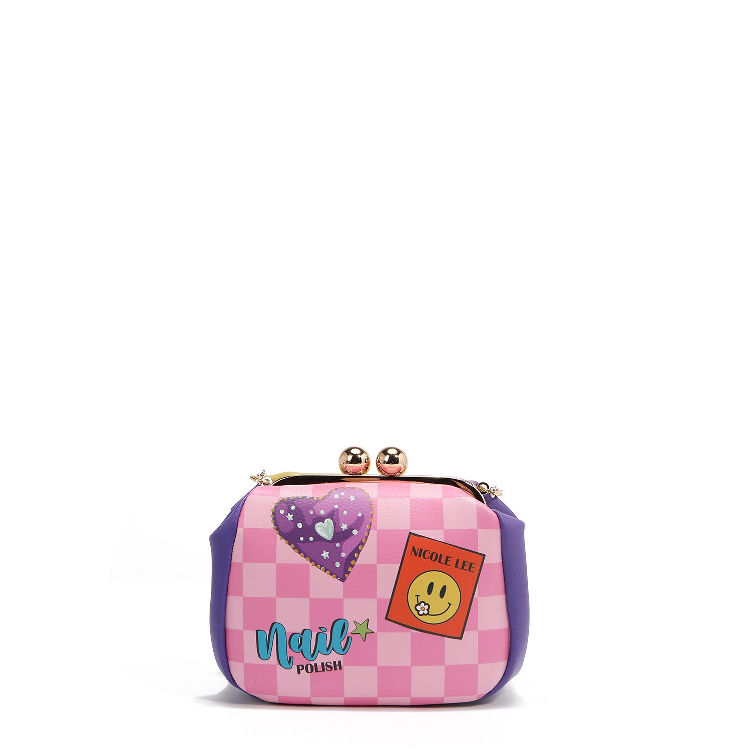 MINI CROSSED BAG WITH KISS LOCK CLOSURE (NAIL POLISH)