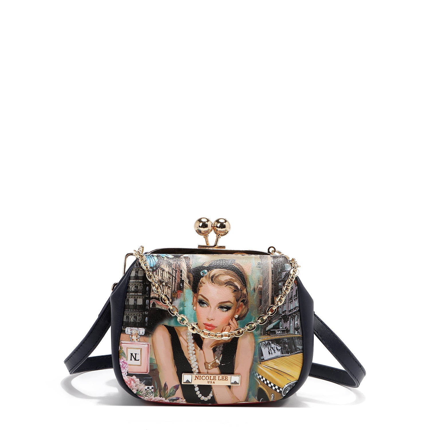 MINI BOLSO CRUZADO CON CIERRE KISS LOCK (SABINA IMAGINES)