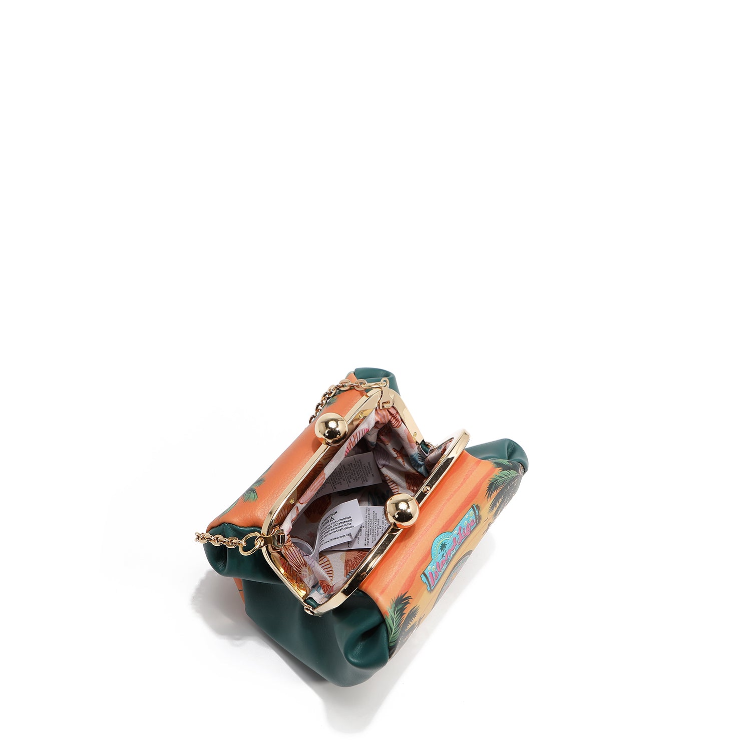 MINI CROSSBODY BAG WITH KISS LOCK CLOSURE (<tc>SUN & SAND</tc>)