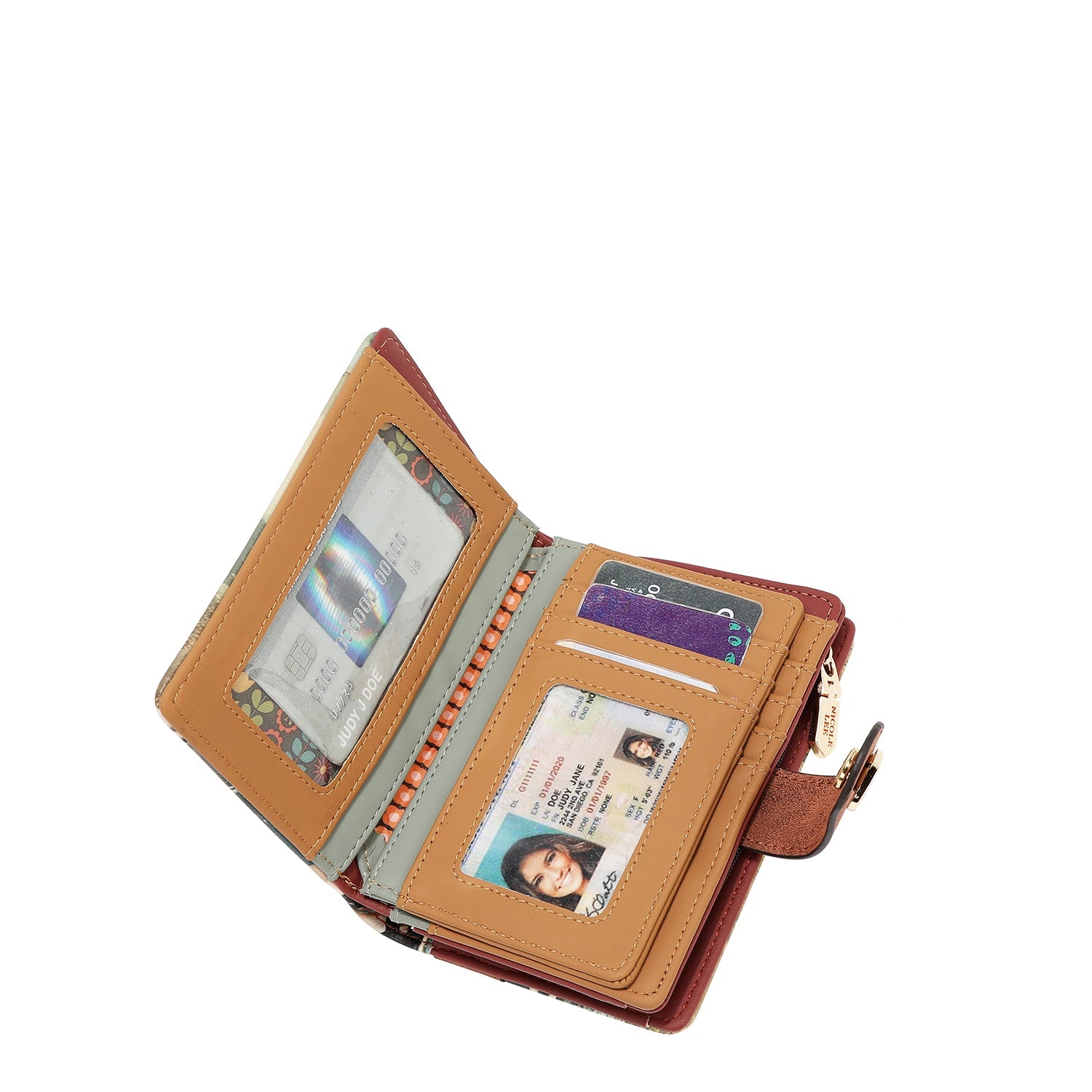 ORGANISATEUR DE PORTEFEUILLE COMPACT AVEC SNAP TAB (REFLET DE L'AMOUR)