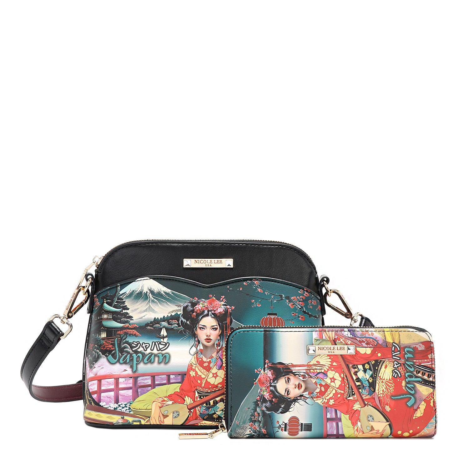 ENSEMBLE 3 PIÈCES (SAC À MAIN, SAC À BANDOULIÈRE, PORTEFEUILLE) (<tc>AKIKO LA BELLEZA</tc>)
