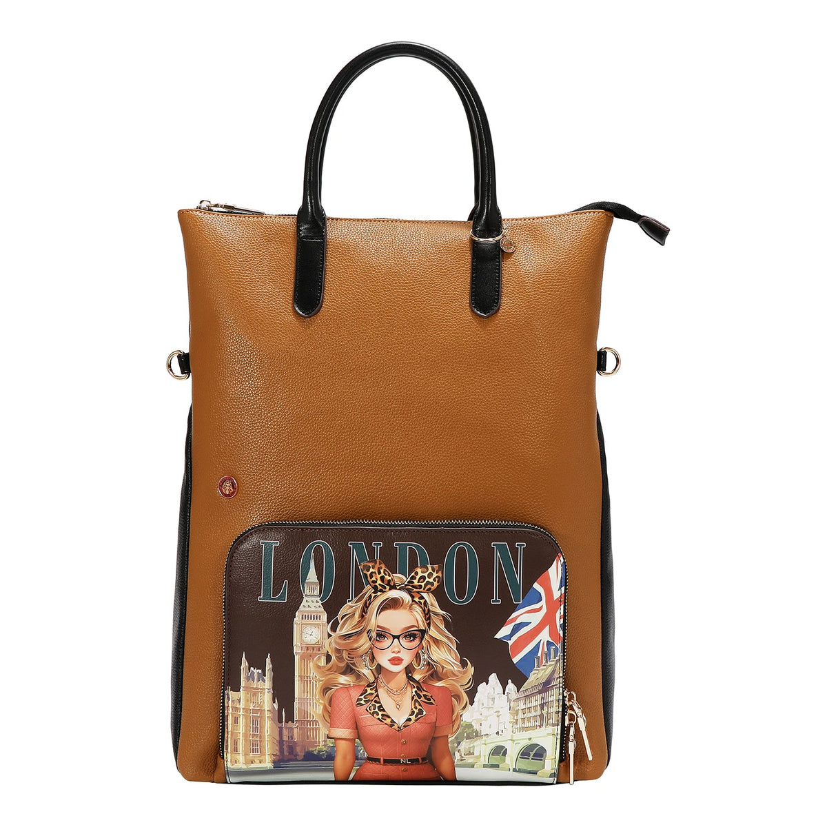 SET OF 5 PIECES (BACKPACK, SHOULDER BAG, NEEDLE BAG, PURSE AND CARD HOLDER) (LONDON EYE BROWN)