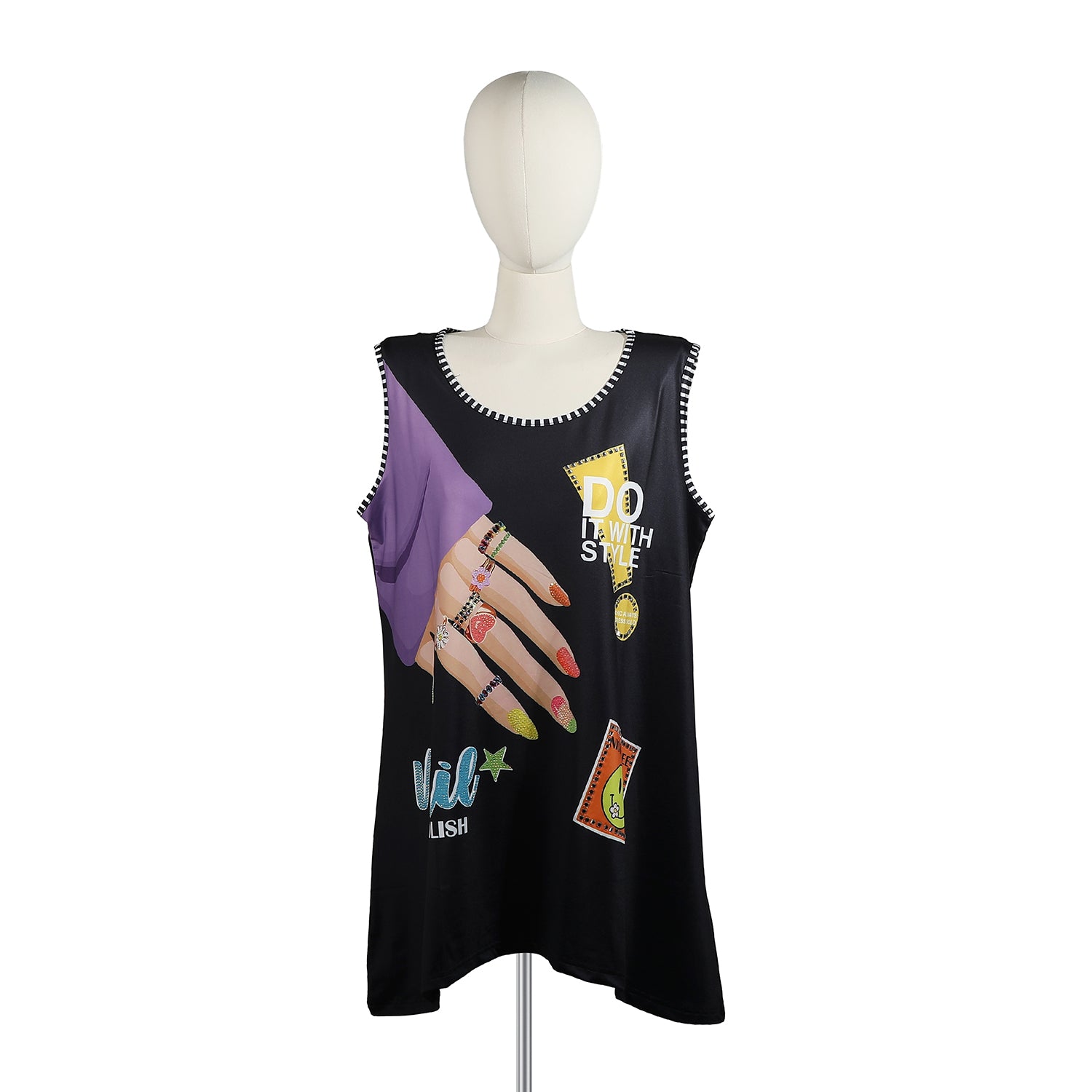 TOP TUNICA NICOLE LEE CON BRILLOS (NAIL POLISH)