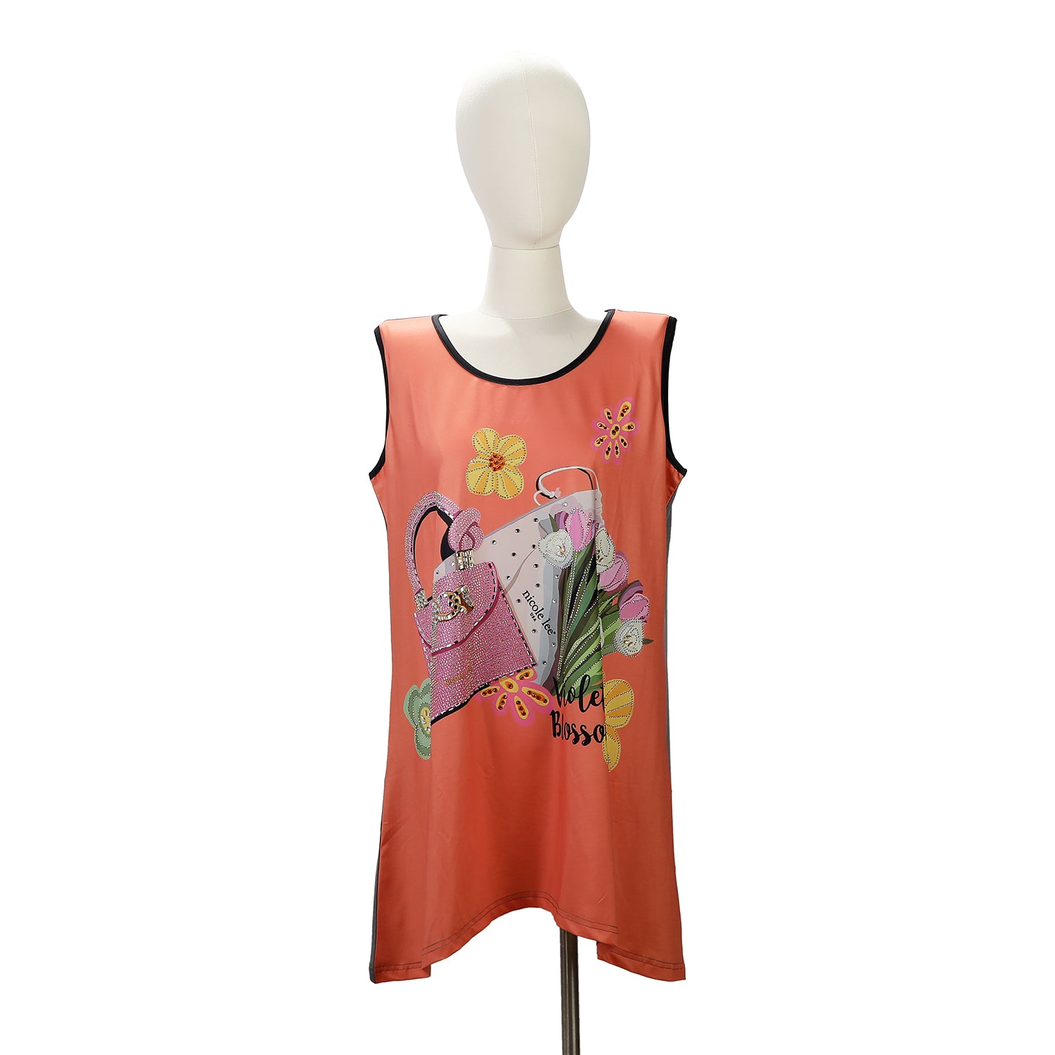 NICOLE LEE TUNICA TOP WITH SPARKLES (<tc>VIOLET BLOSSOM</tc>)