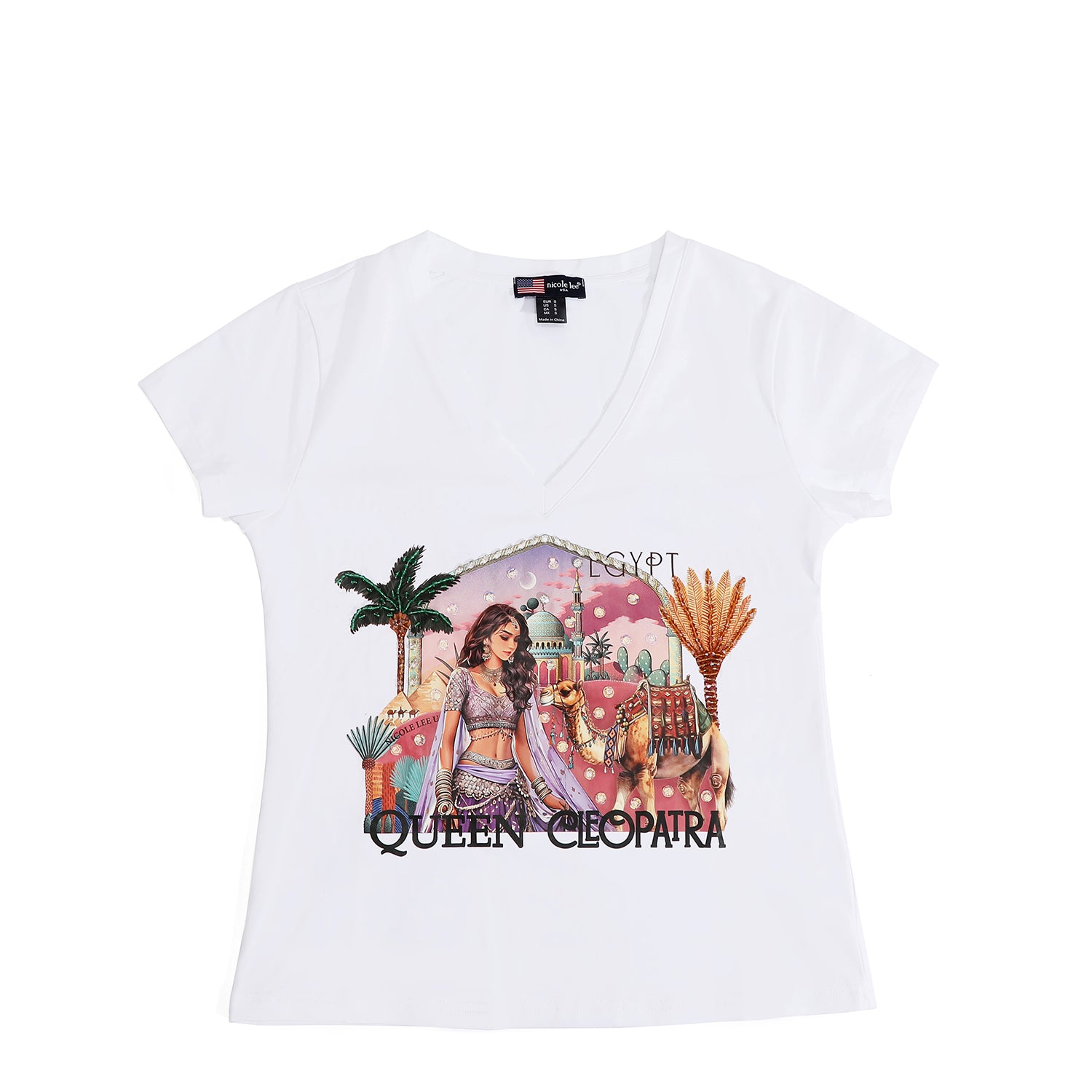 FASHION V-NECK T-SHIRT (<tc>QUEEN CLEOPATRA</tc> WHITE)