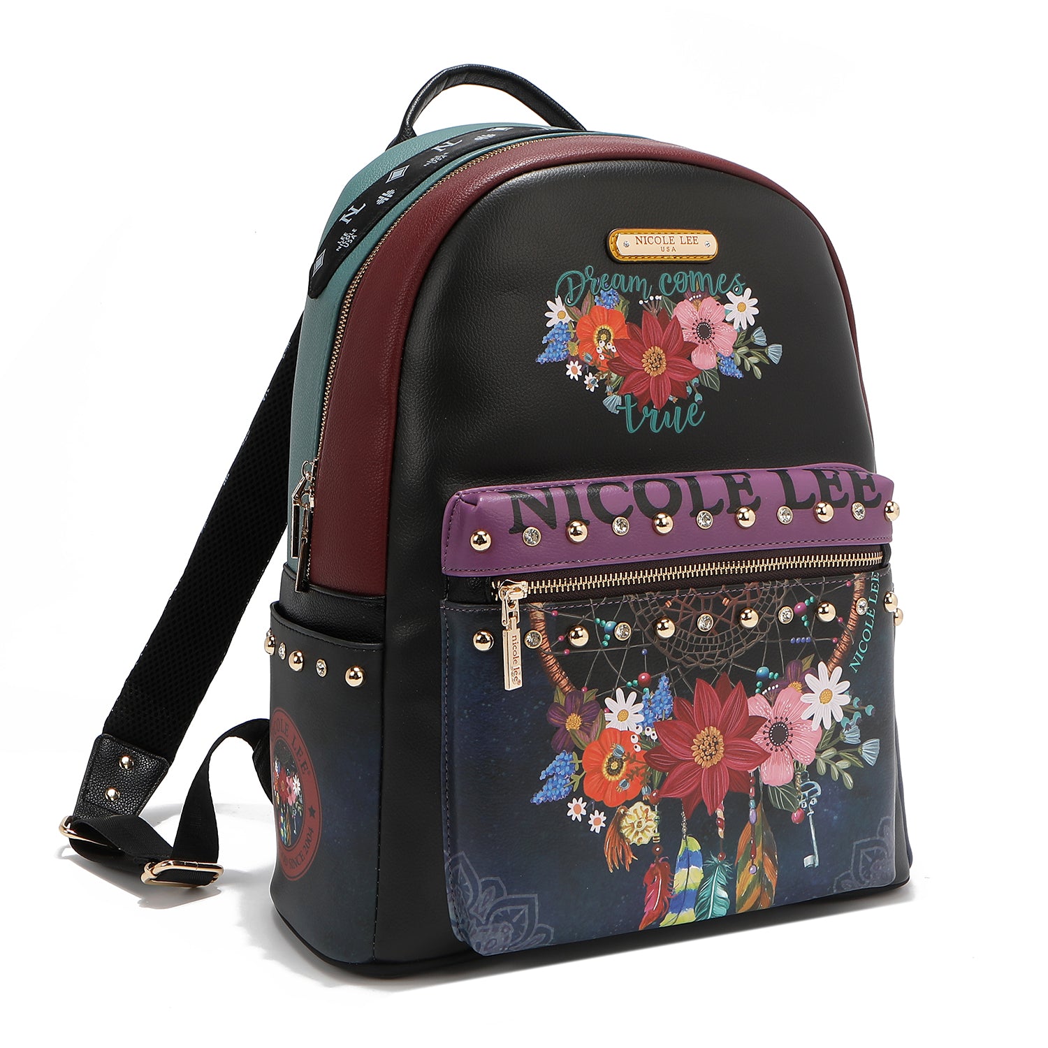 LARGE FASHION BACKPACK WITH USB CHARGING PORT AND BAG (<tc>DREAM COMES TRUE</tc>)