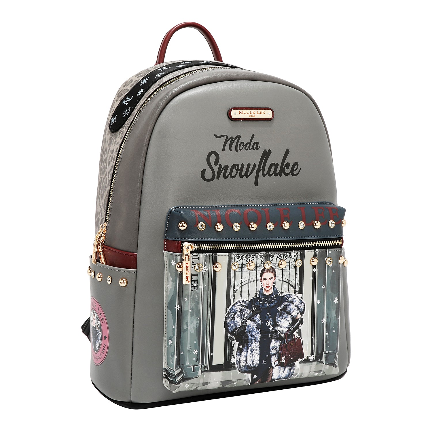 LARGE FASHIONABLE BACKPACK WITH USB CHARGING PORT AND BAG (<tc>MODA SNOWFLAKE</tc>)