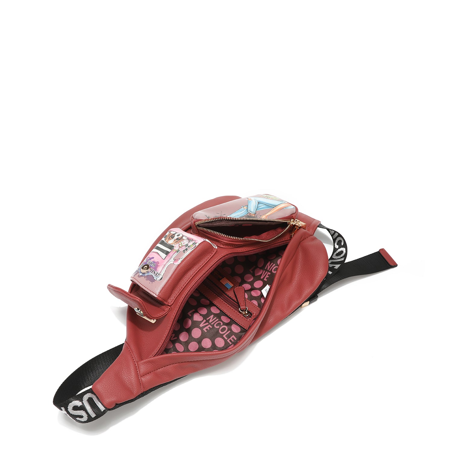 Cross backpack with outer pockets