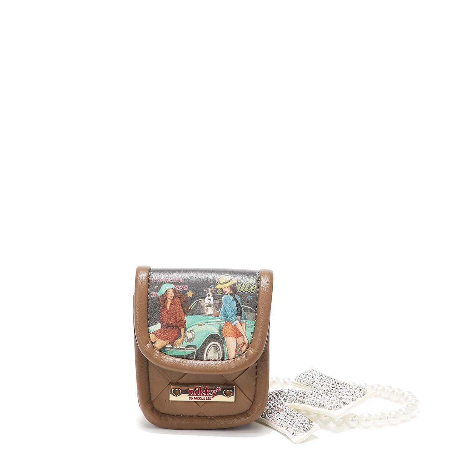 KEYCHAIN WITH HEADPHONE HOLDER AND PEARL BRACELET <tc>NIKKY</tc>