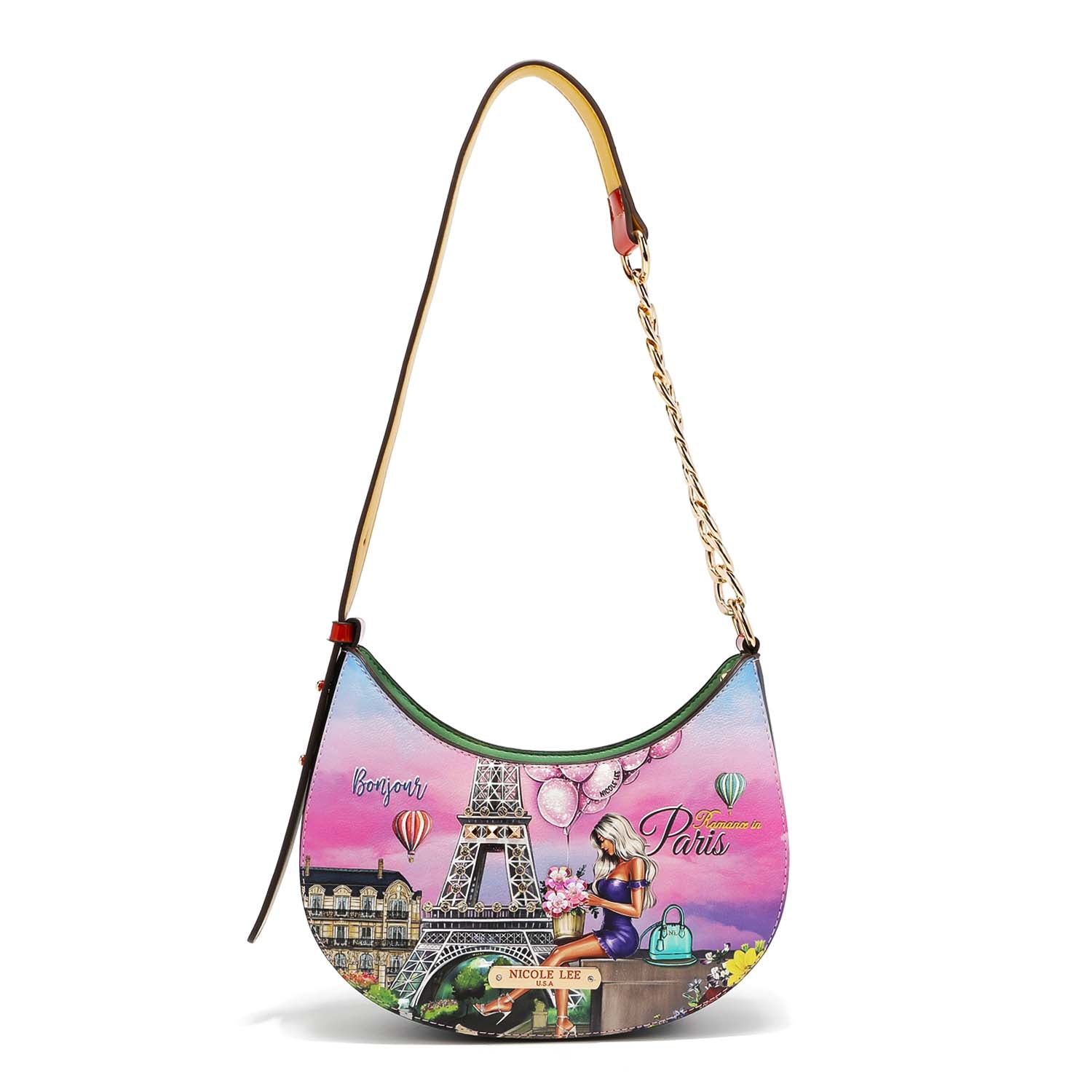 Shoulder bag with half chain tape