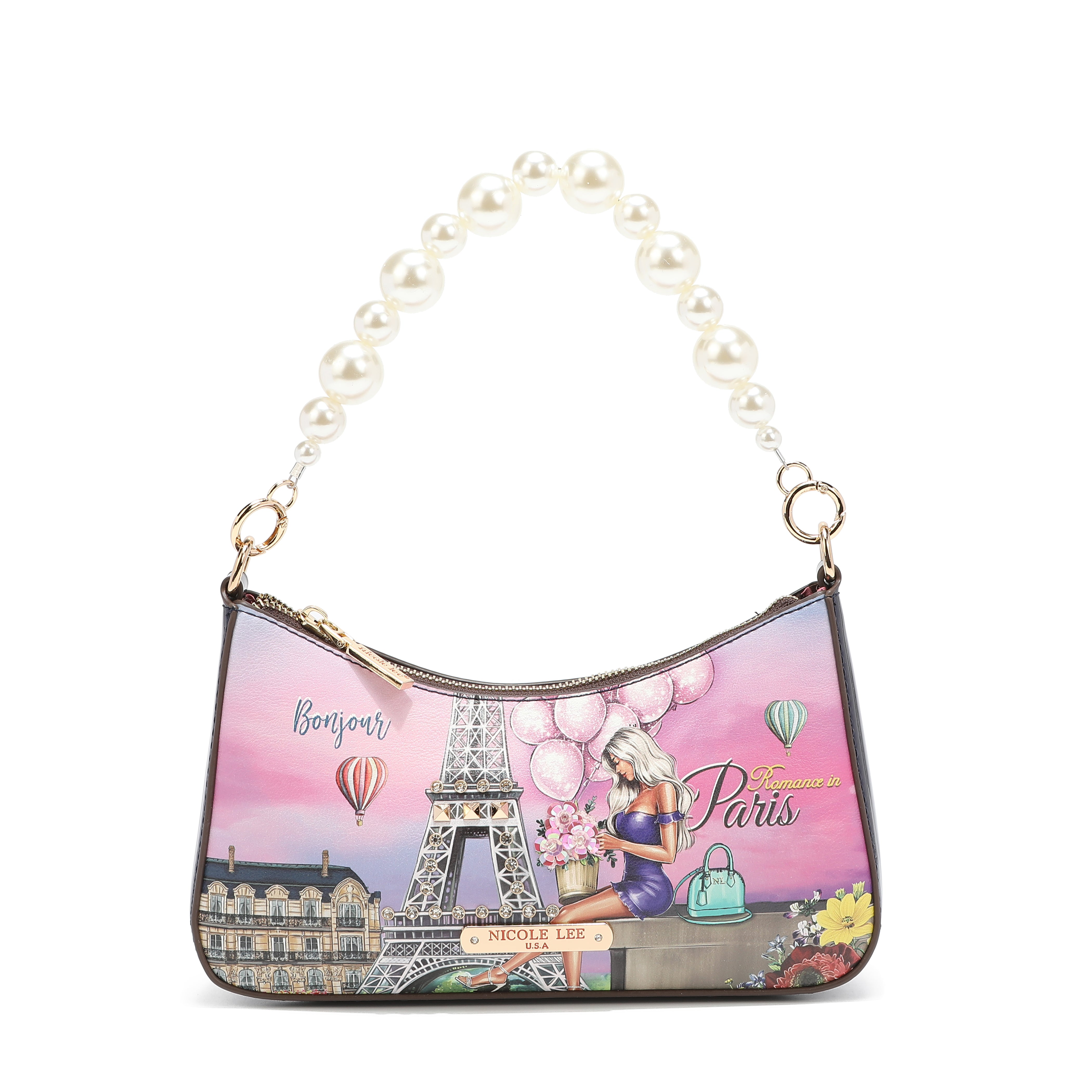 Shoulder bag with pearl handle