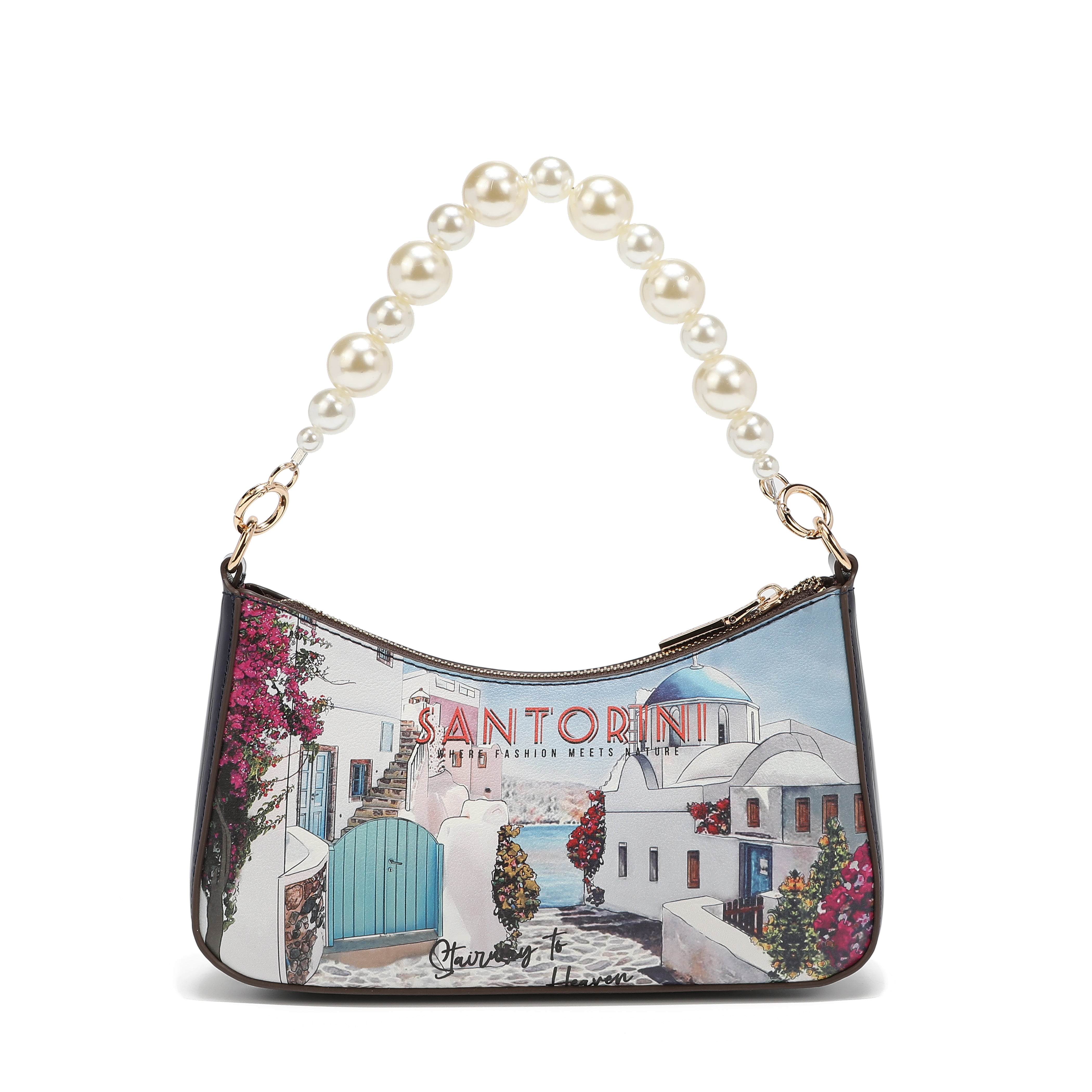 Shoulder bag with pearl handle