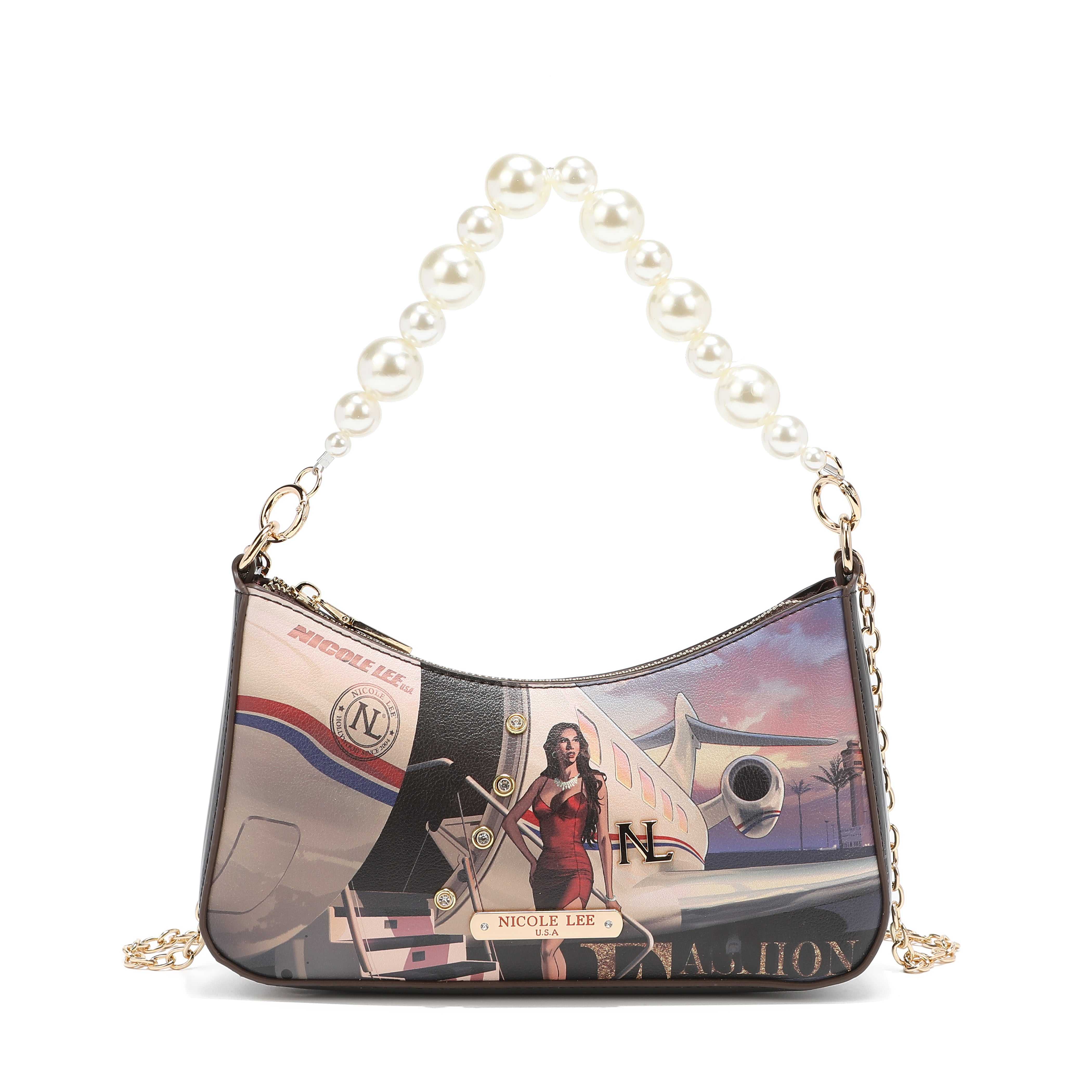 Shoulder bag with pearl handle