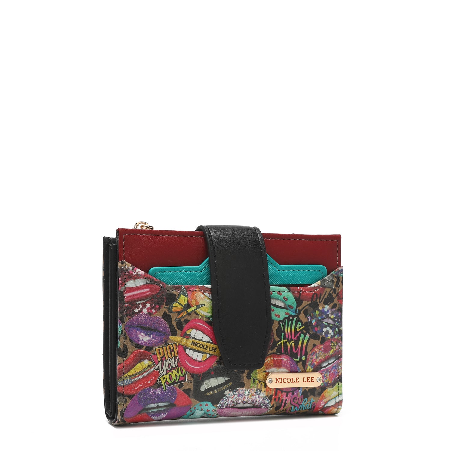 Double fashion compact portfolio with RFID block