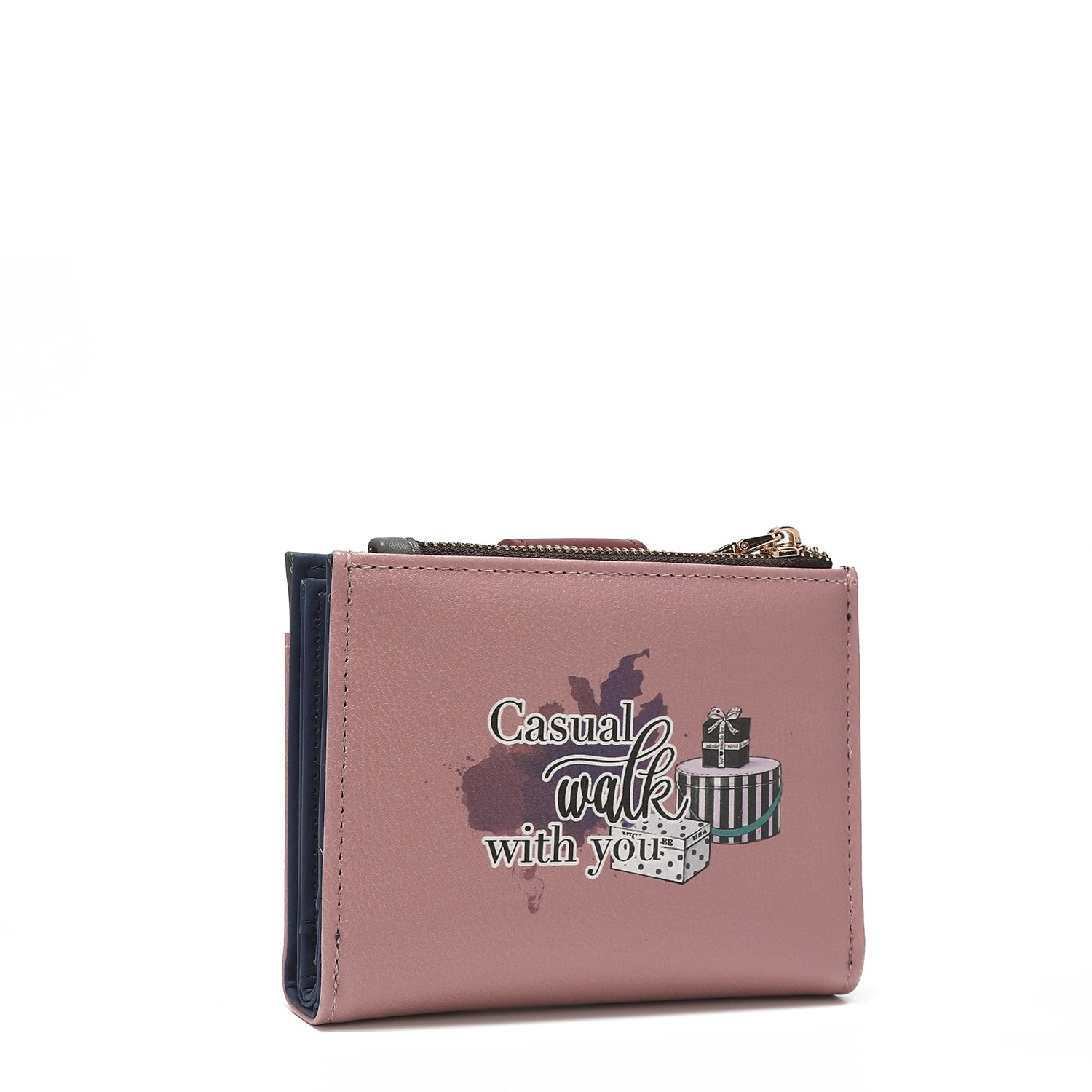 Double fashion compact portfolio with RFID block