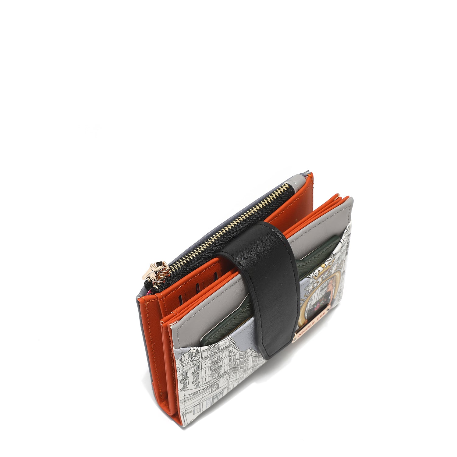 Double fashion compact portfolio with RFID block