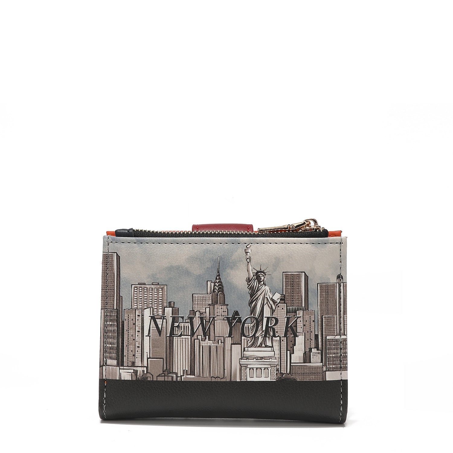 Double fashion compact portfolio with RFID block