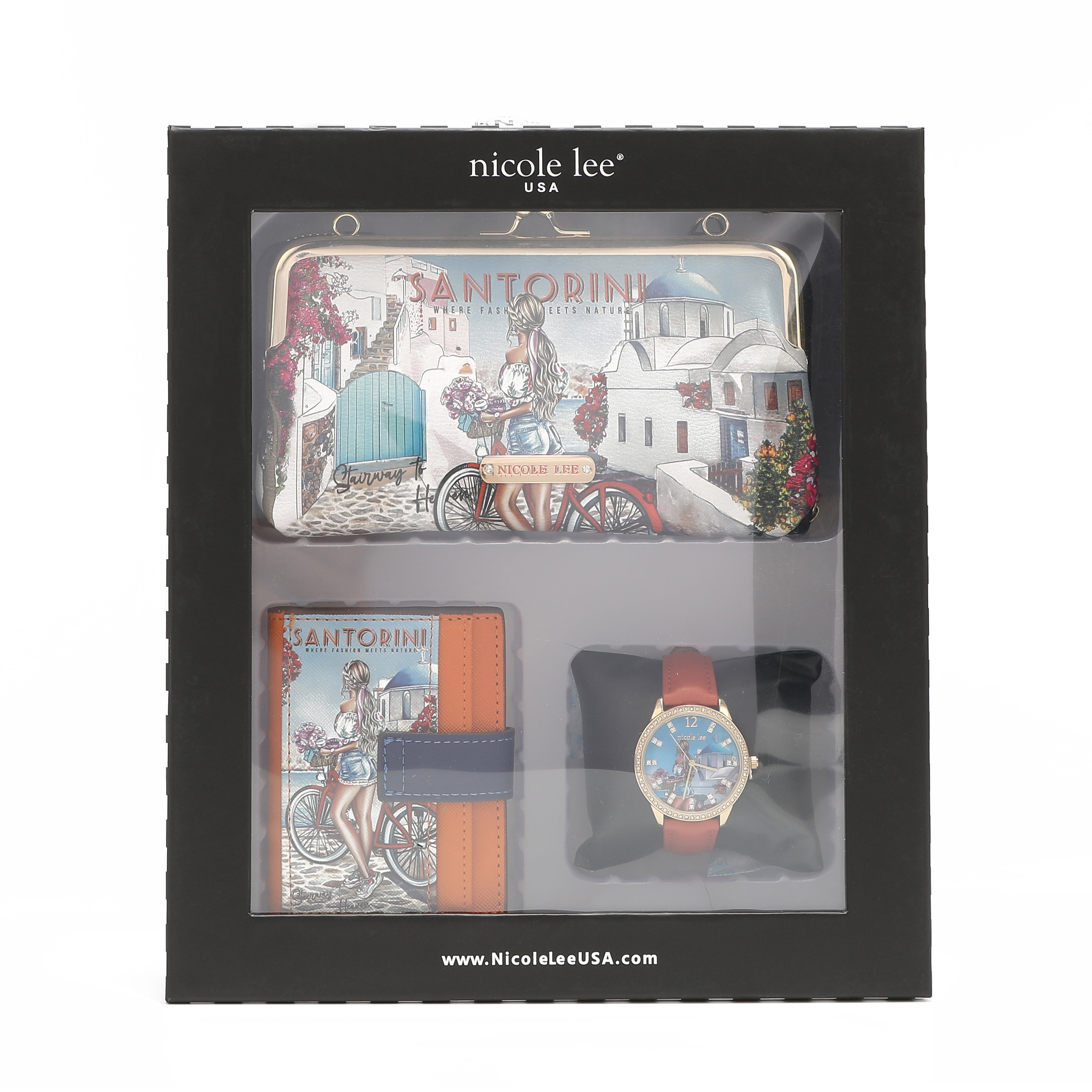 3 -piece set (bandole wallet, watch, cardboard)