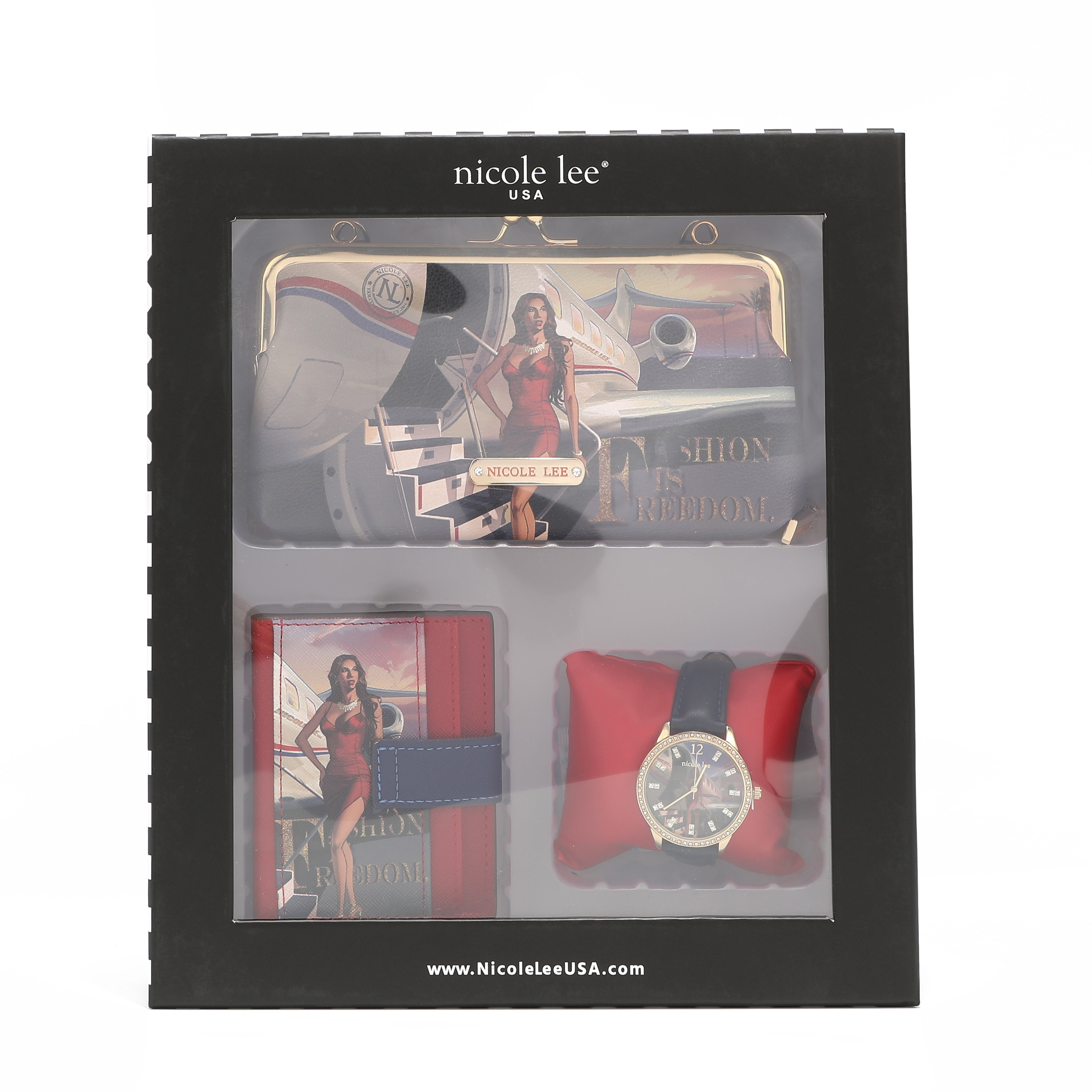 3 -piece set (bandole wallet, watch, cardboard)