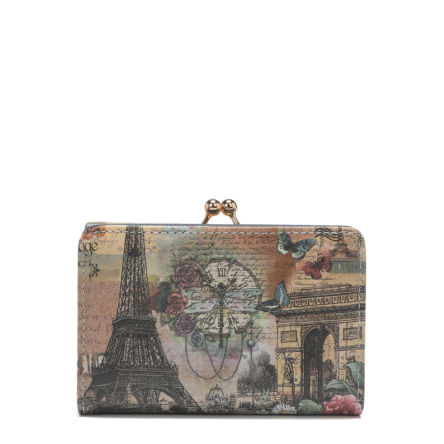 Triple fashion compact portfolio with RFID block