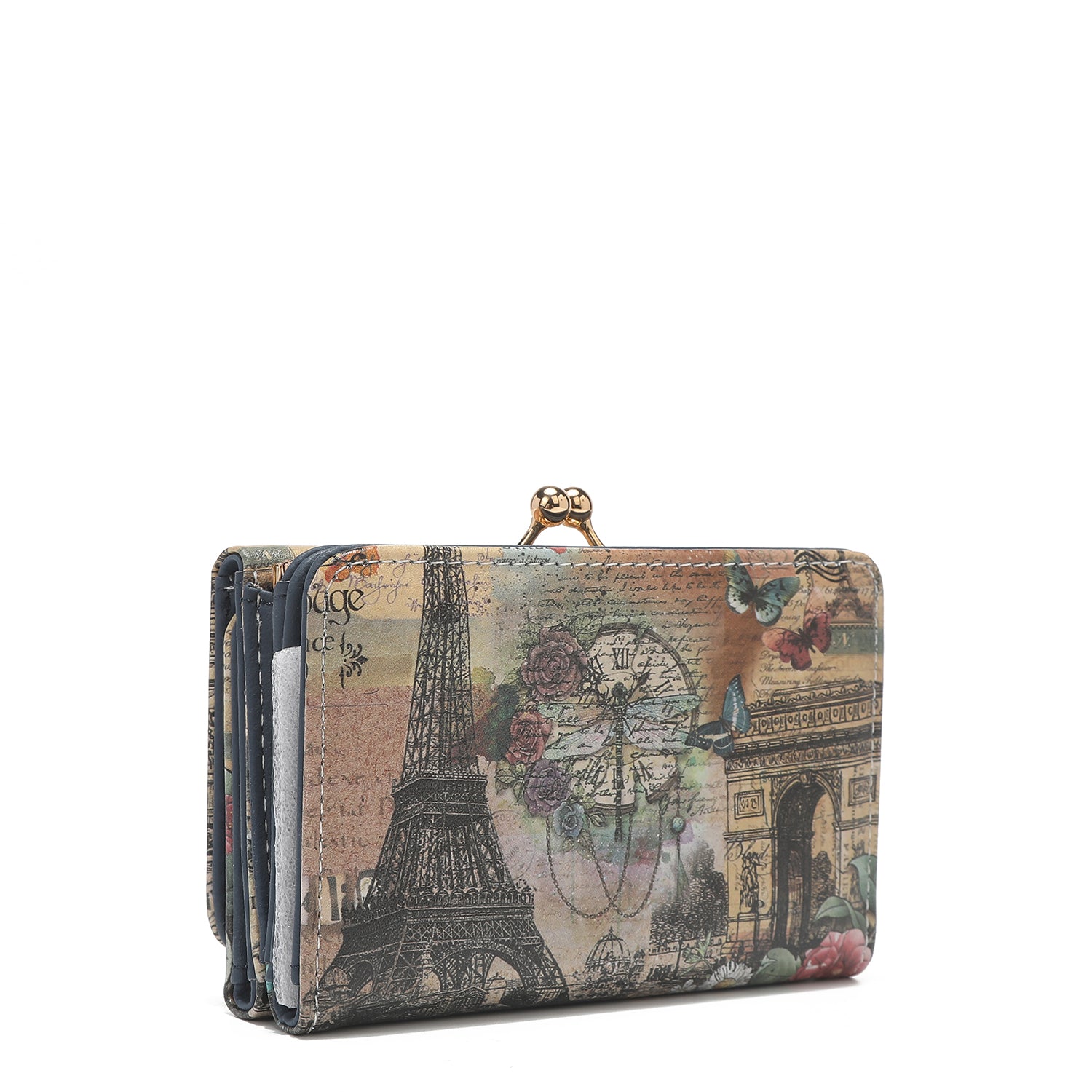 Triple fashion compact portfolio with RFID block