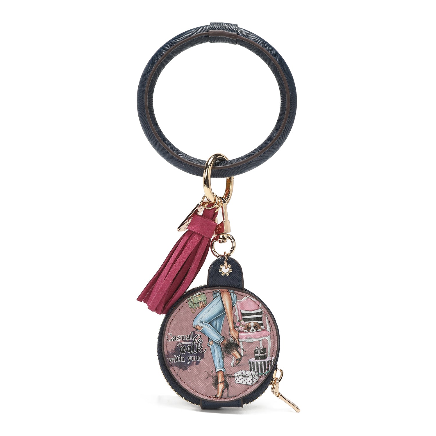 Bracelet with keychain and headache holder