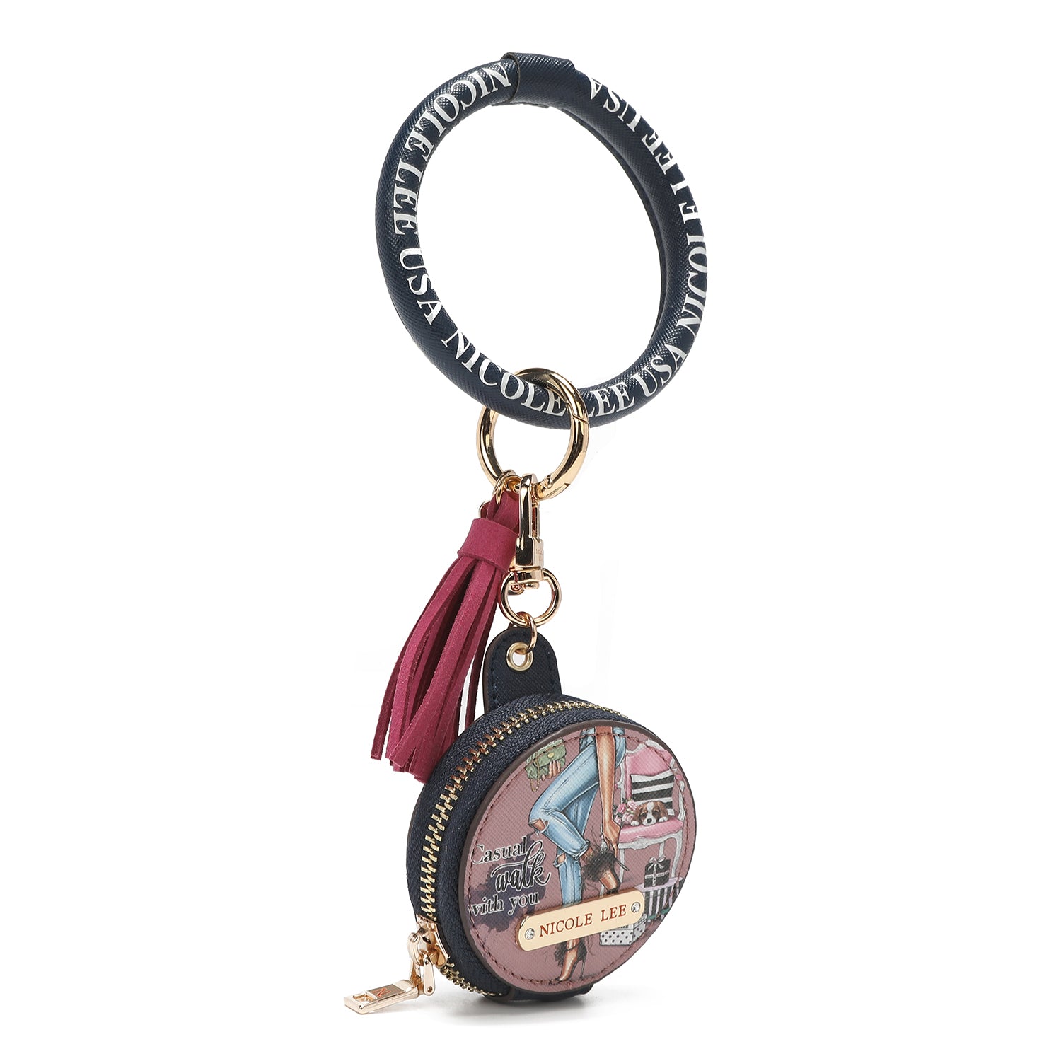 Bracelet with keychain and headache holder