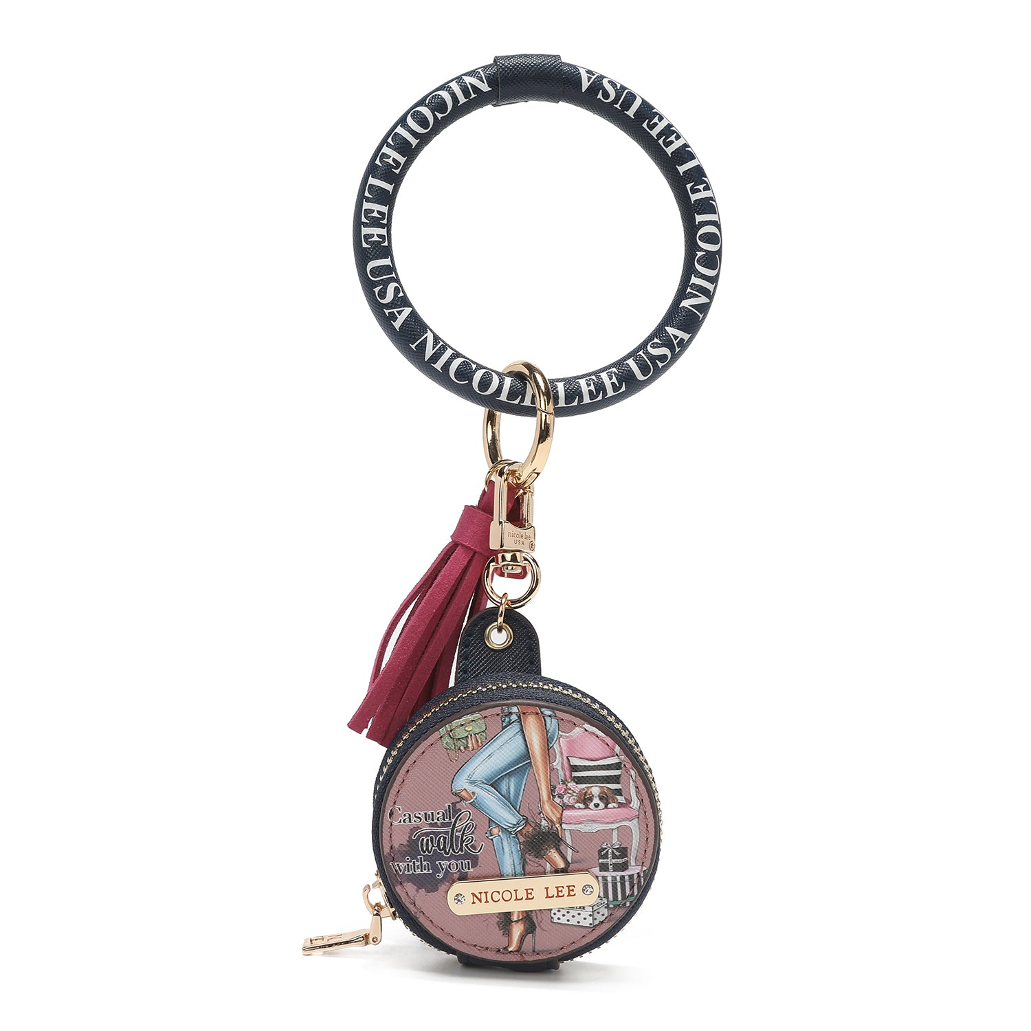 Bracelet with keychain and headache holder