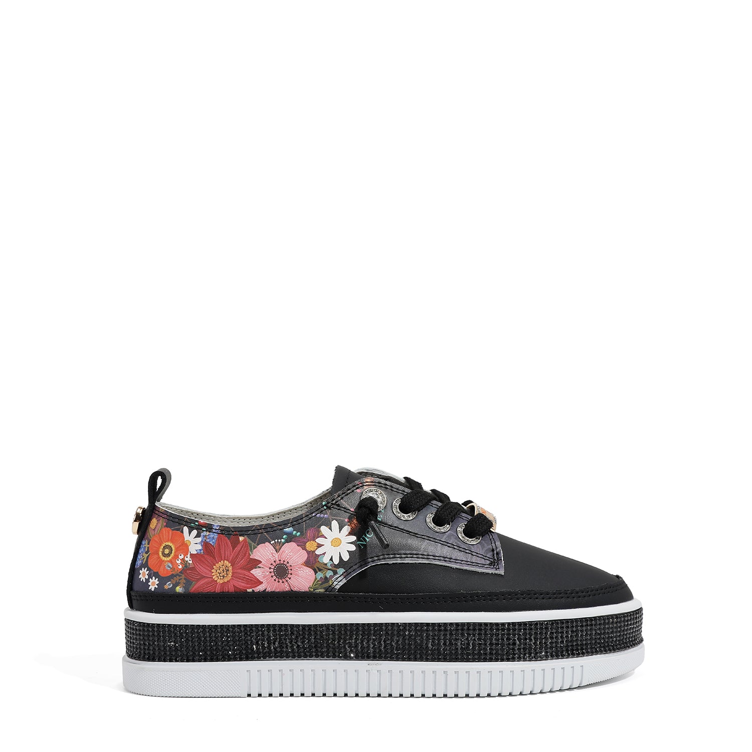 LEATHER SNEAKER WITH PLATFORM AND RHINESTONE (<tc>DREAM COMES TRUE</tc>)